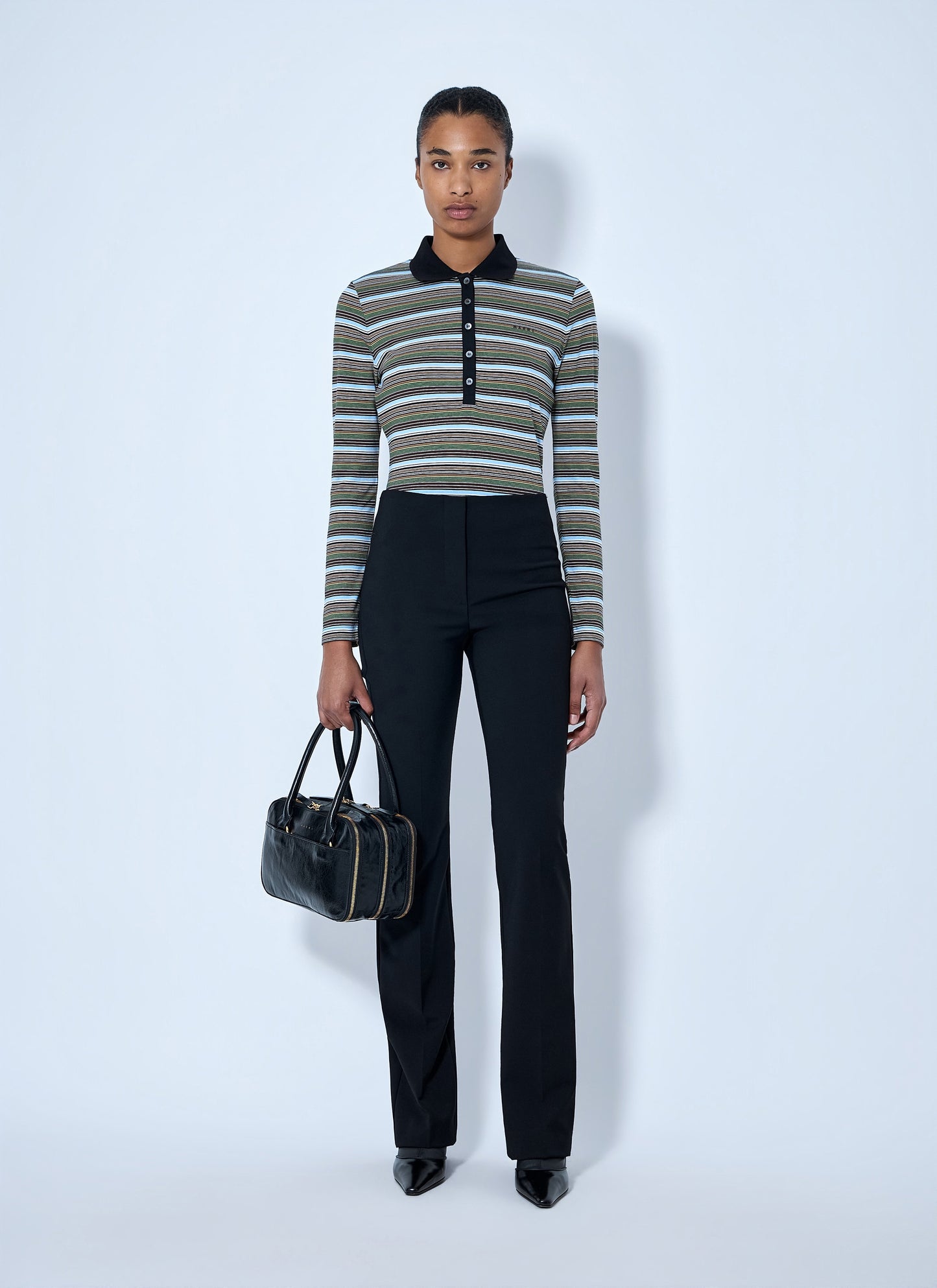 Marni Women Striped Long Sleeve Polo Shirt MARNI