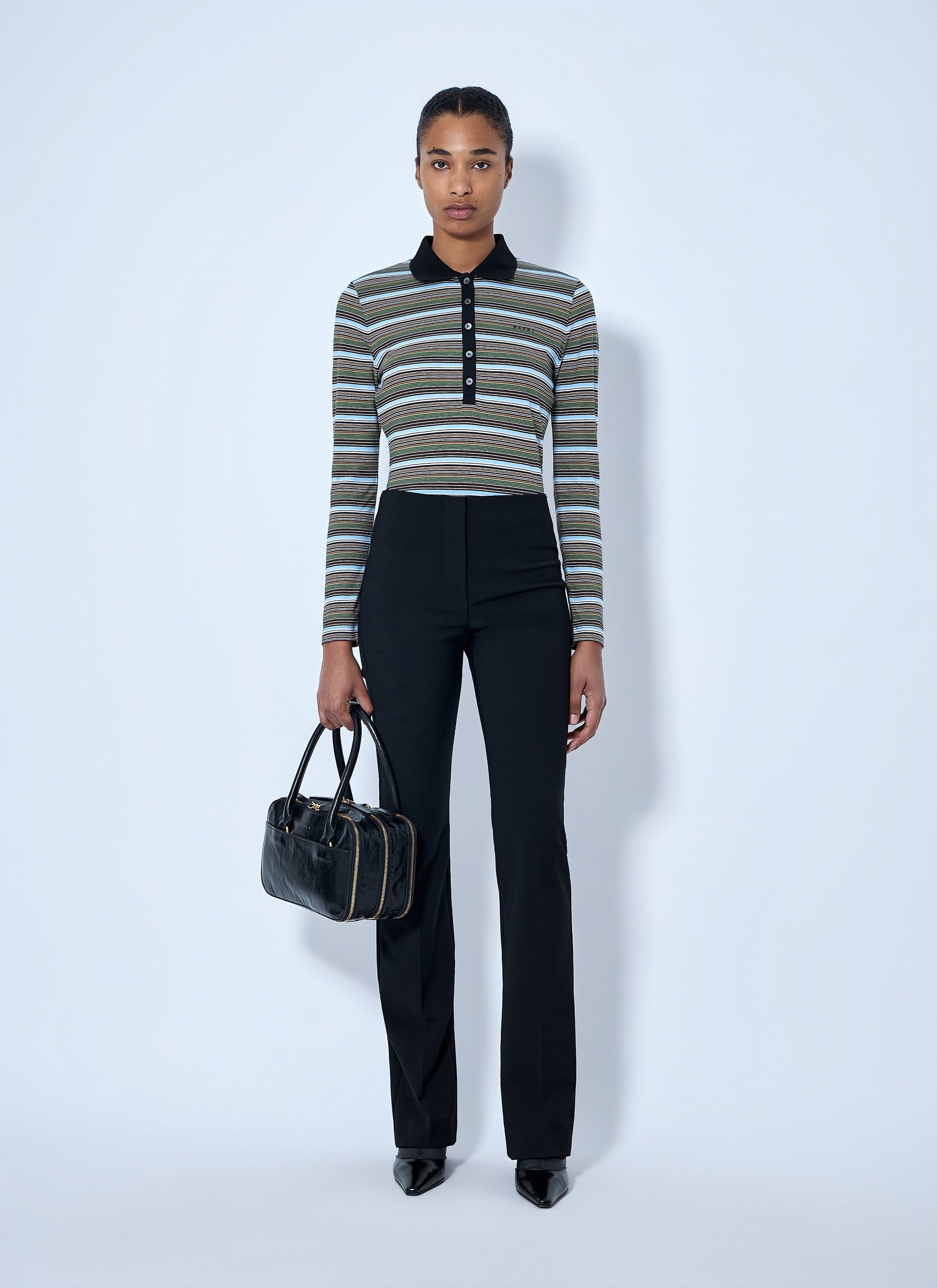 Marni Women Striped Long Sleeve Polo Shirt MARNI