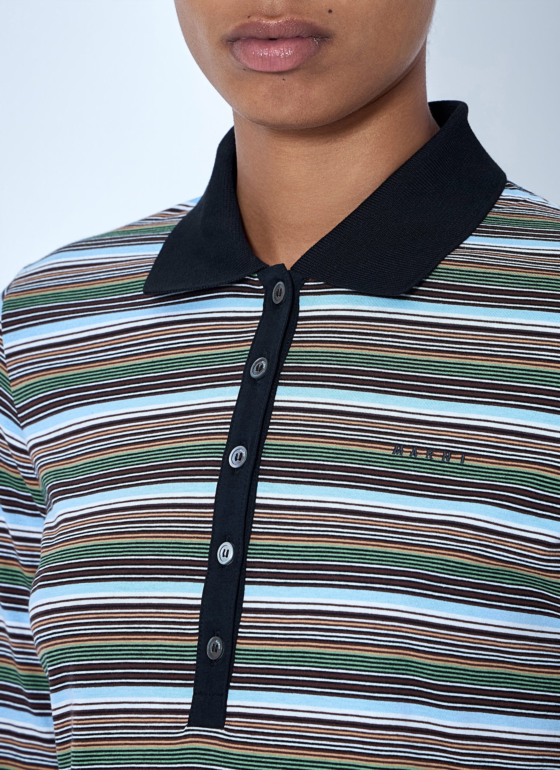 Marni Women Striped Long Sleeve Polo Shirt MARNI