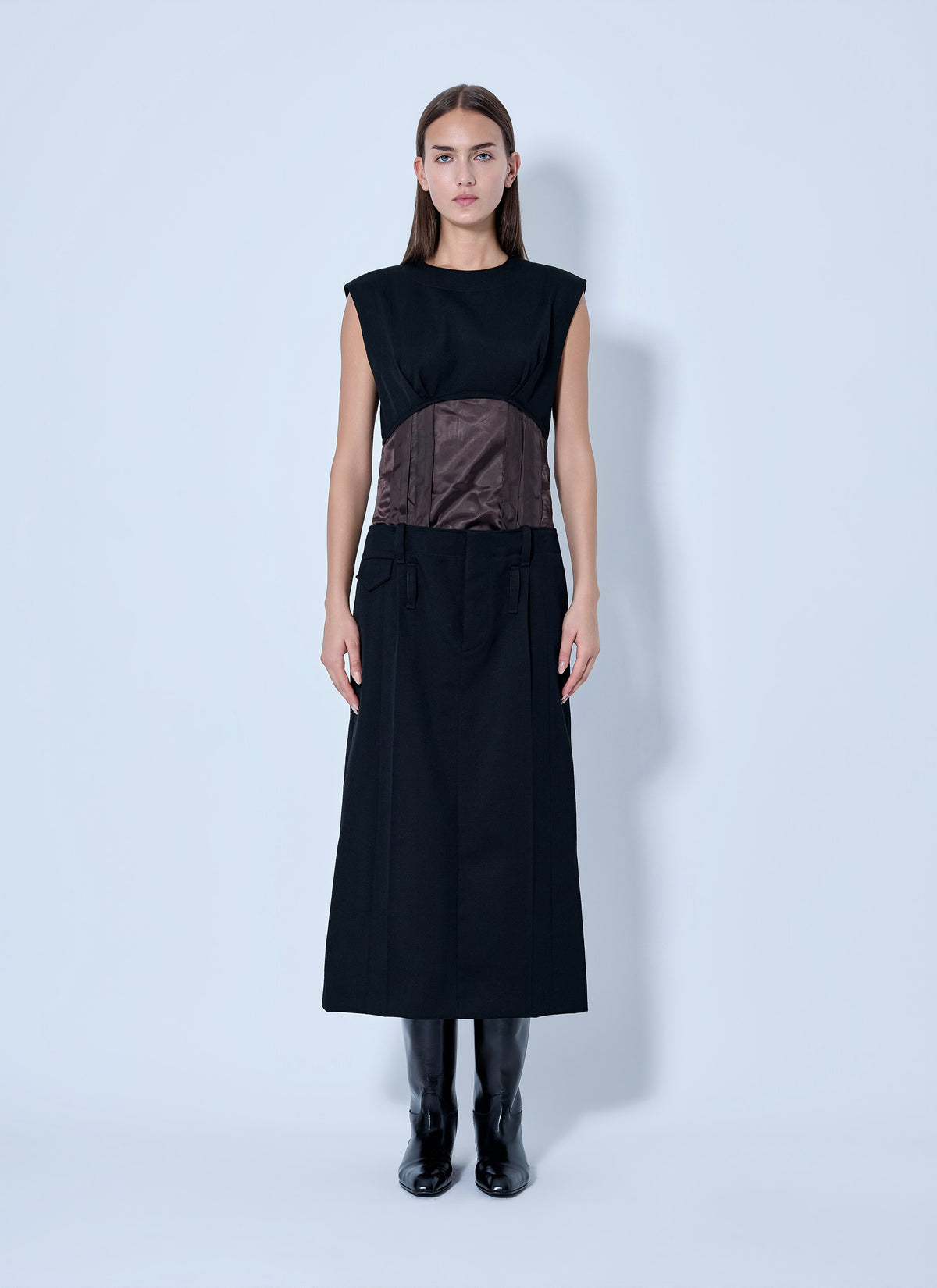 Marni Women Sleeveless Dress With Contrast Waist Panel MARNI