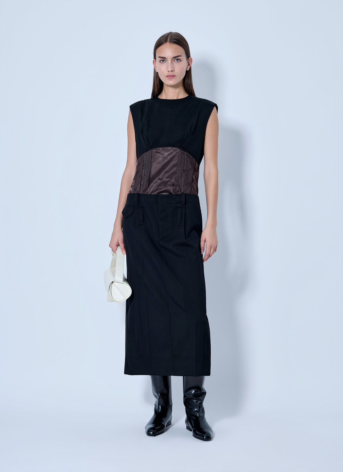 Marni Women Sleeveless Dress With Contrast Waist Panel MARNI
