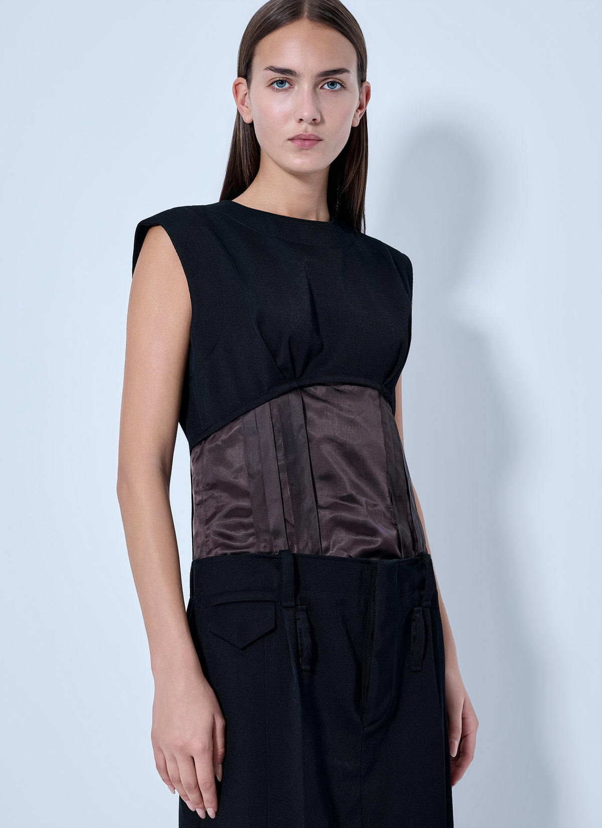 Marni Women Sleeveless Dress With Contrast Waist Panel MARNI