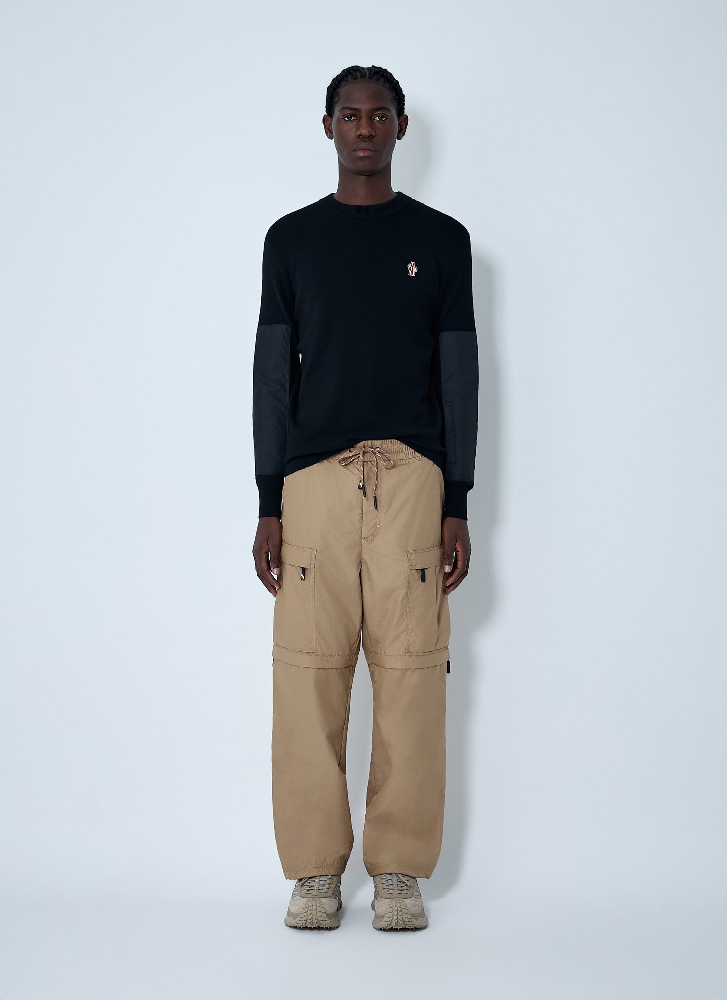 Moncler Grenoble Men Crewneck Sweater With Nylon Sleeve Patches MONCLER GRENOBLE