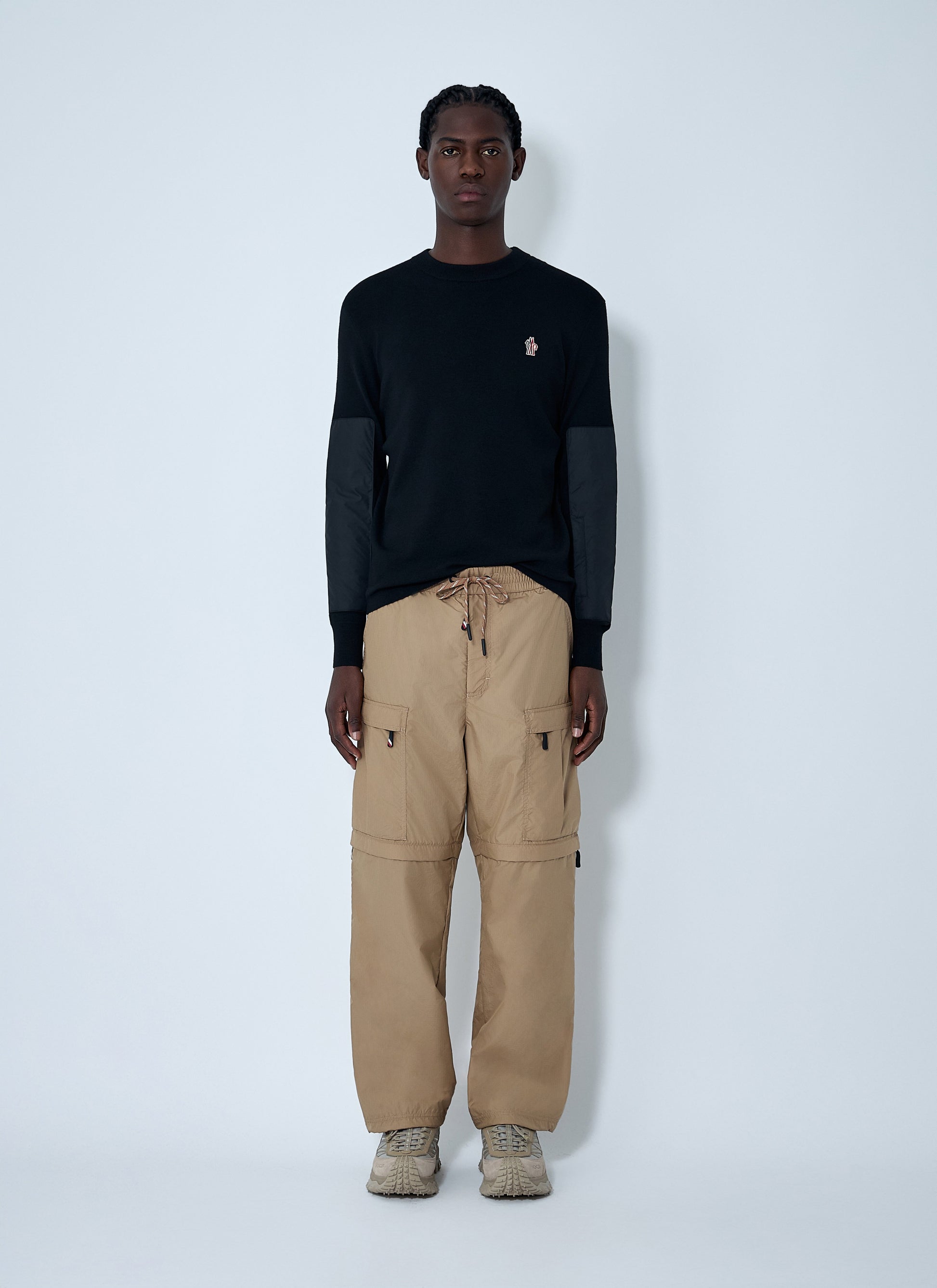 Moncler Grenoble Men Crewneck Sweater With Nylon Sleeve Patches MONCLER GRENOBLE