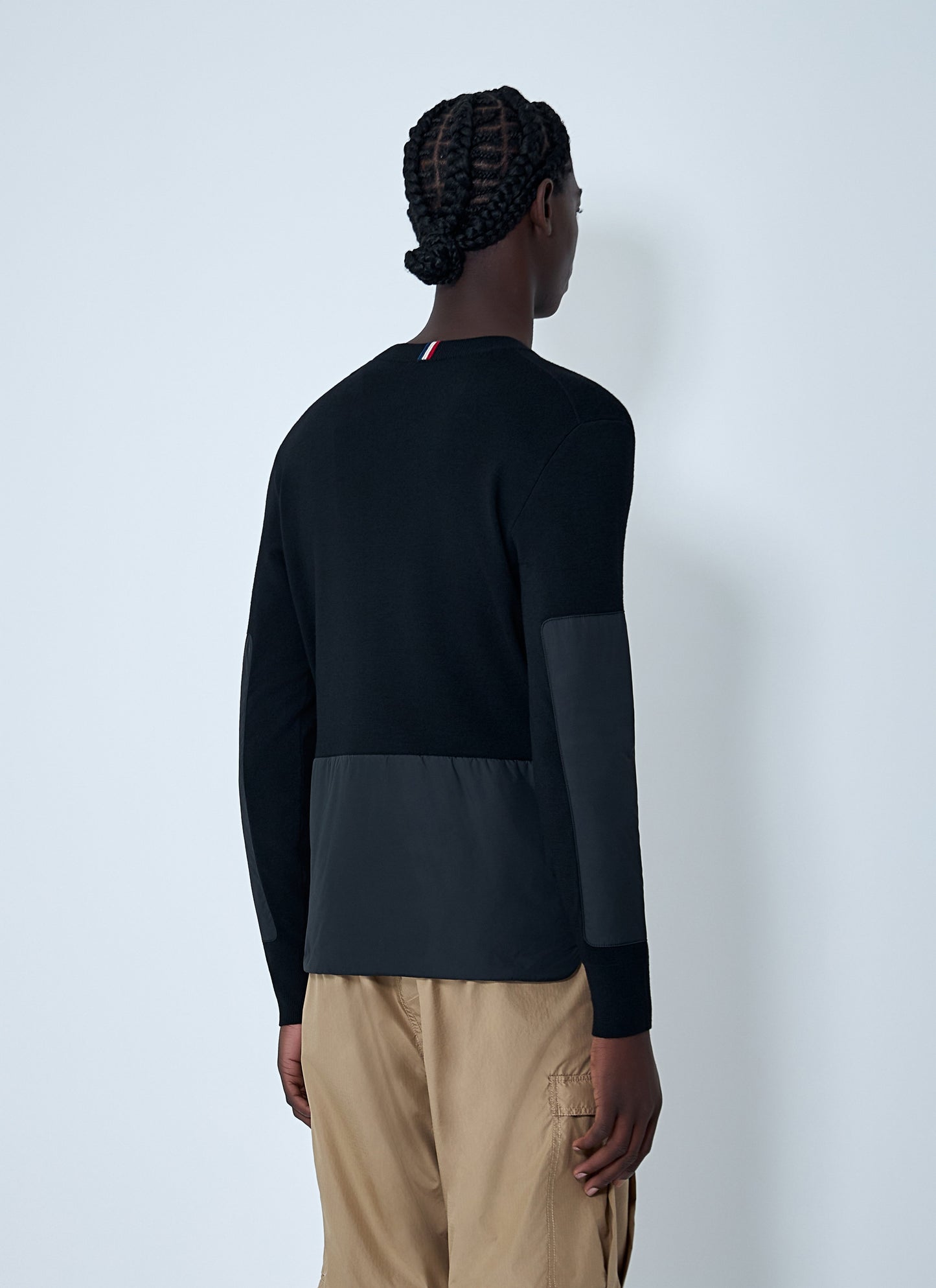 Moncler Grenoble Men Crewneck Sweater With Nylon Sleeve Patches MONCLER GRENOBLE