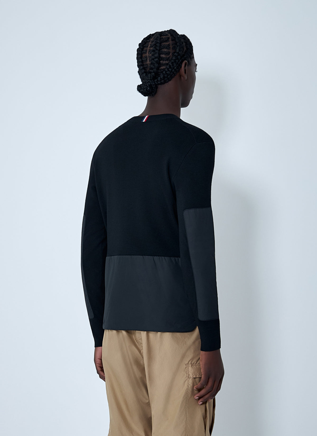 Moncler Grenoble Men Crewneck Sweater With Nylon Sleeve Patches MONCLER GRENOBLE