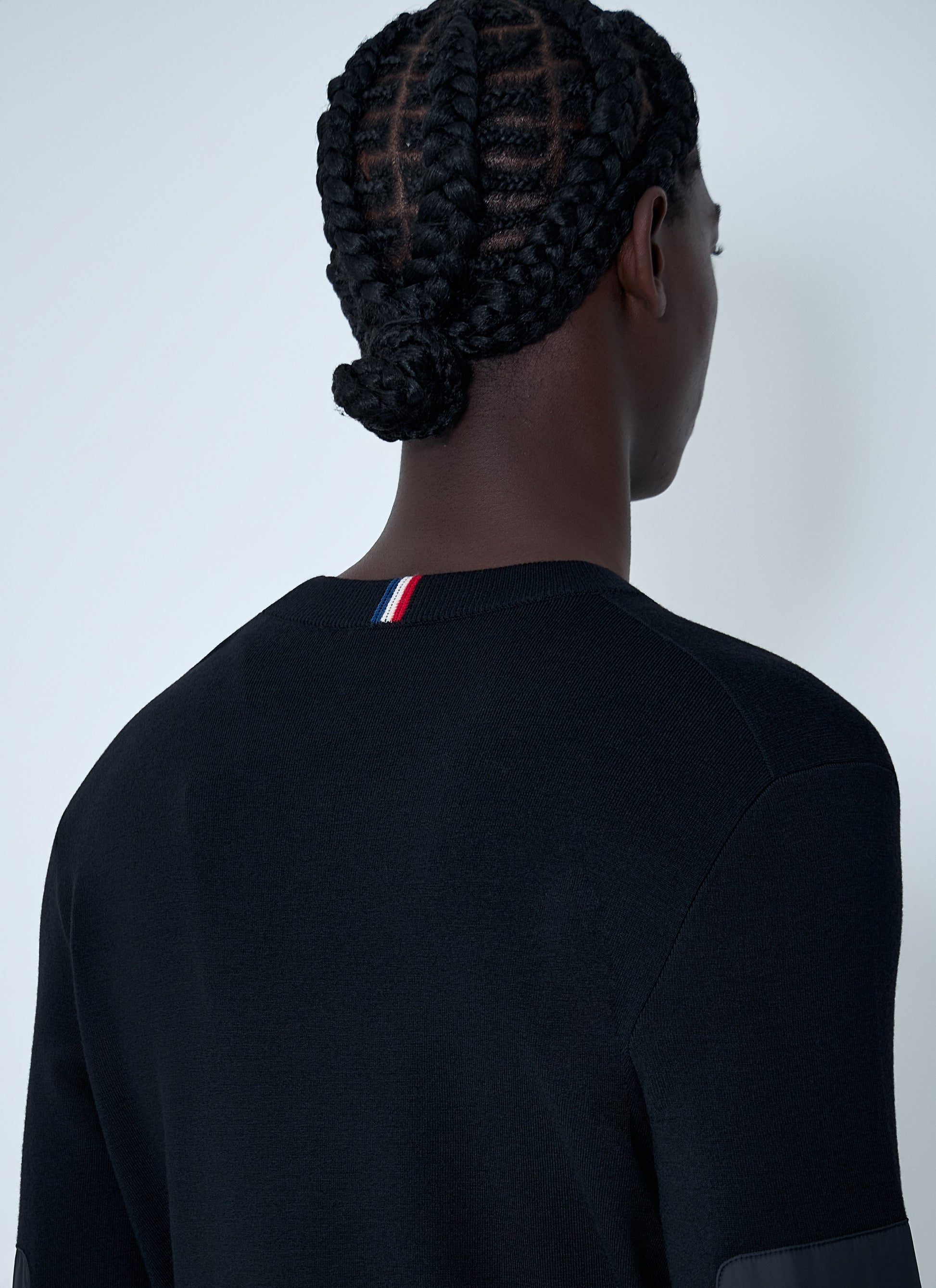 Moncler Grenoble Men Crewneck Sweater With Nylon Sleeve Patches MONCLER GRENOBLE