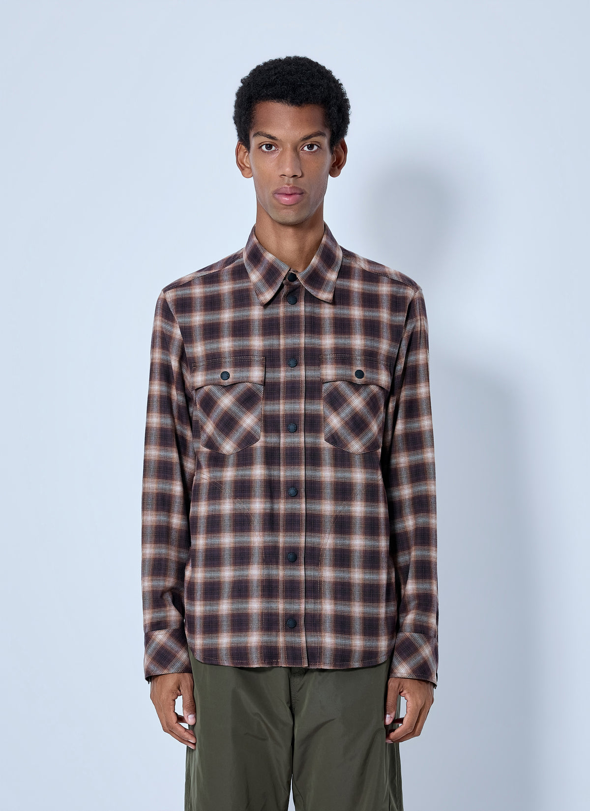 Moncler Grenoble Men Checked Long Sleeve Shirt MONCLER GRENOBLE