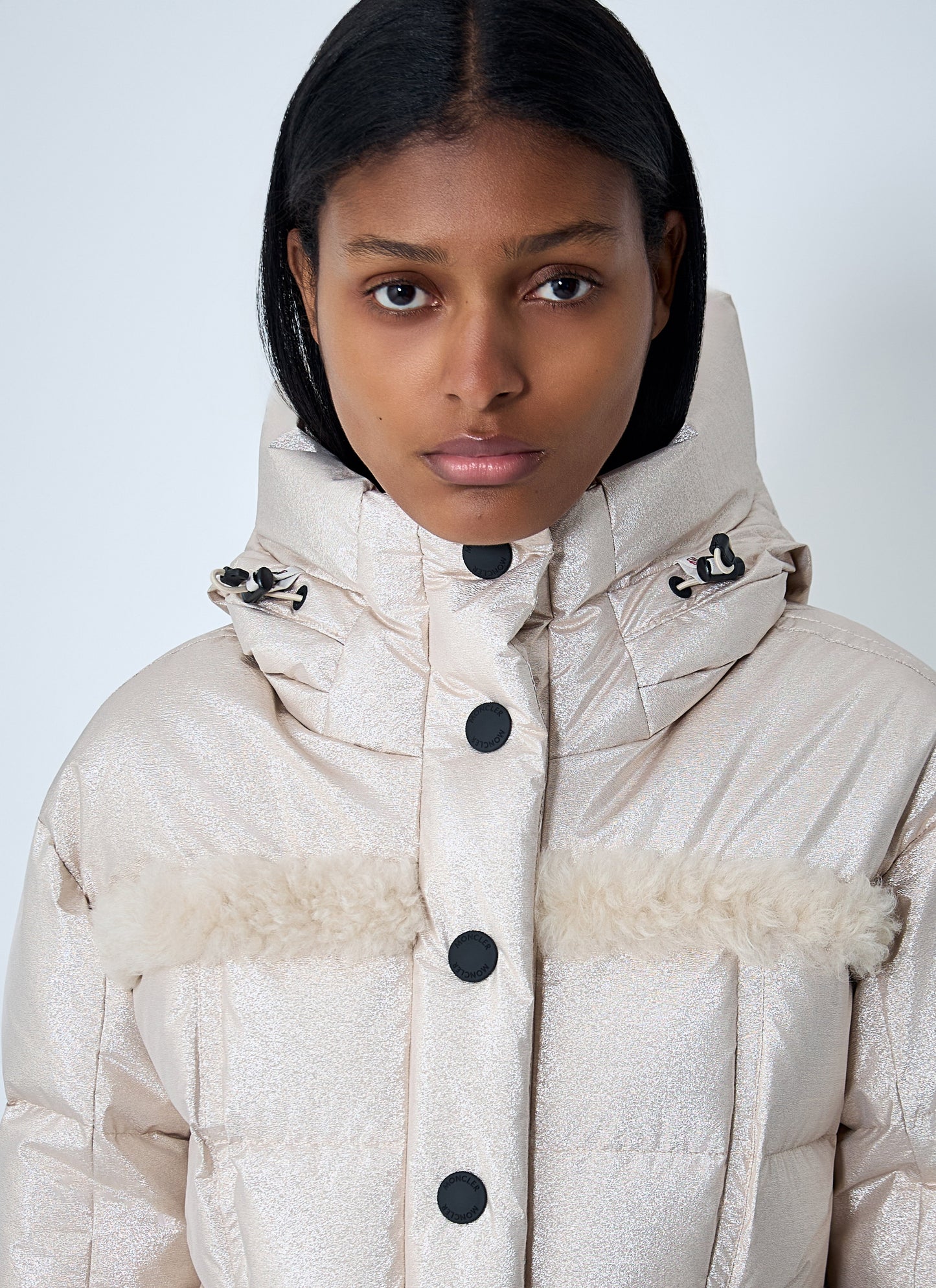 Moncler Grenoble Women Belted Down Jacket With Faux Fur Trim MONCLER GRENOBLE