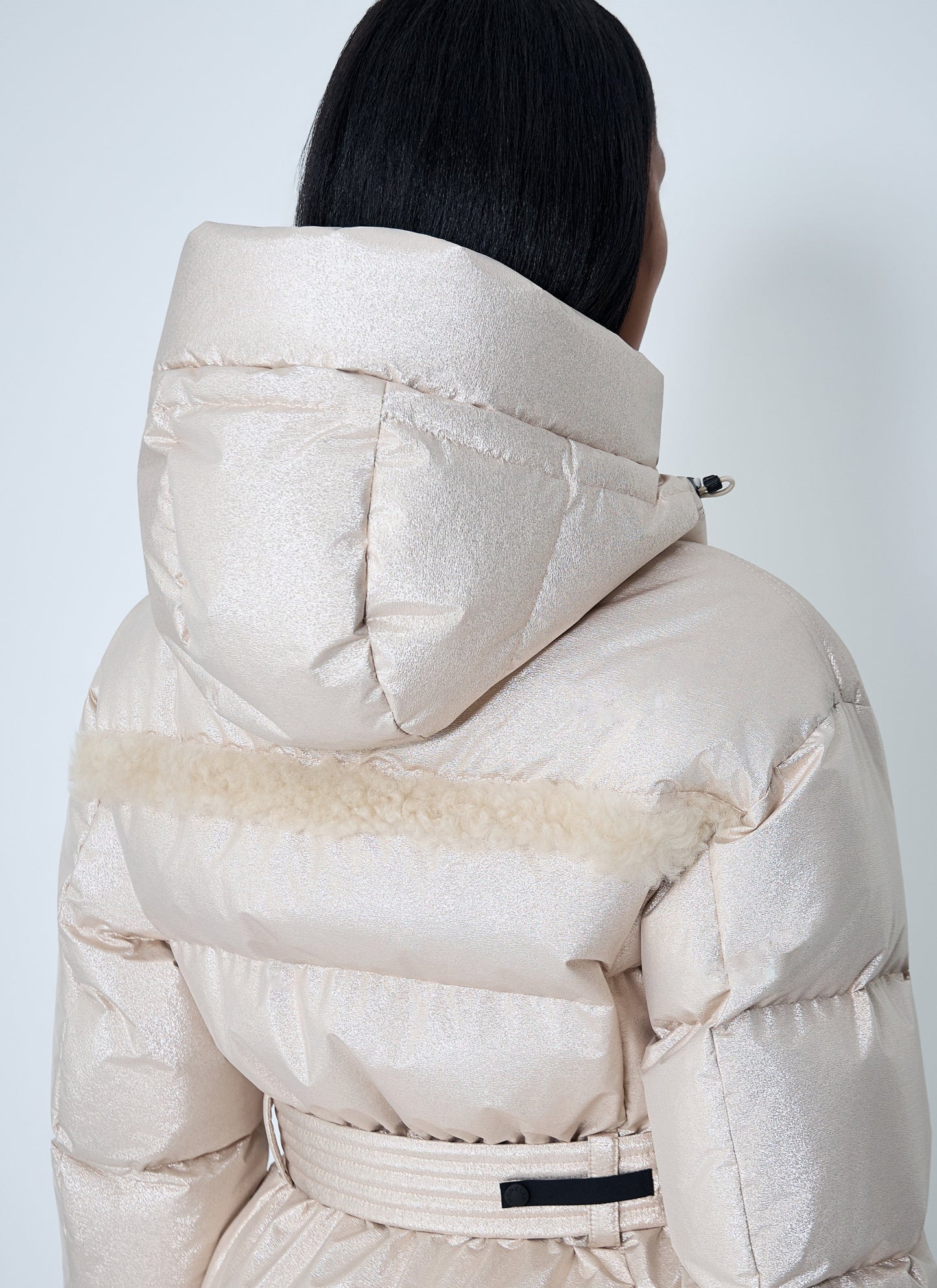 Moncler Grenoble Women Belted Down Jacket With Faux Fur Trim MONCLER GRENOBLE