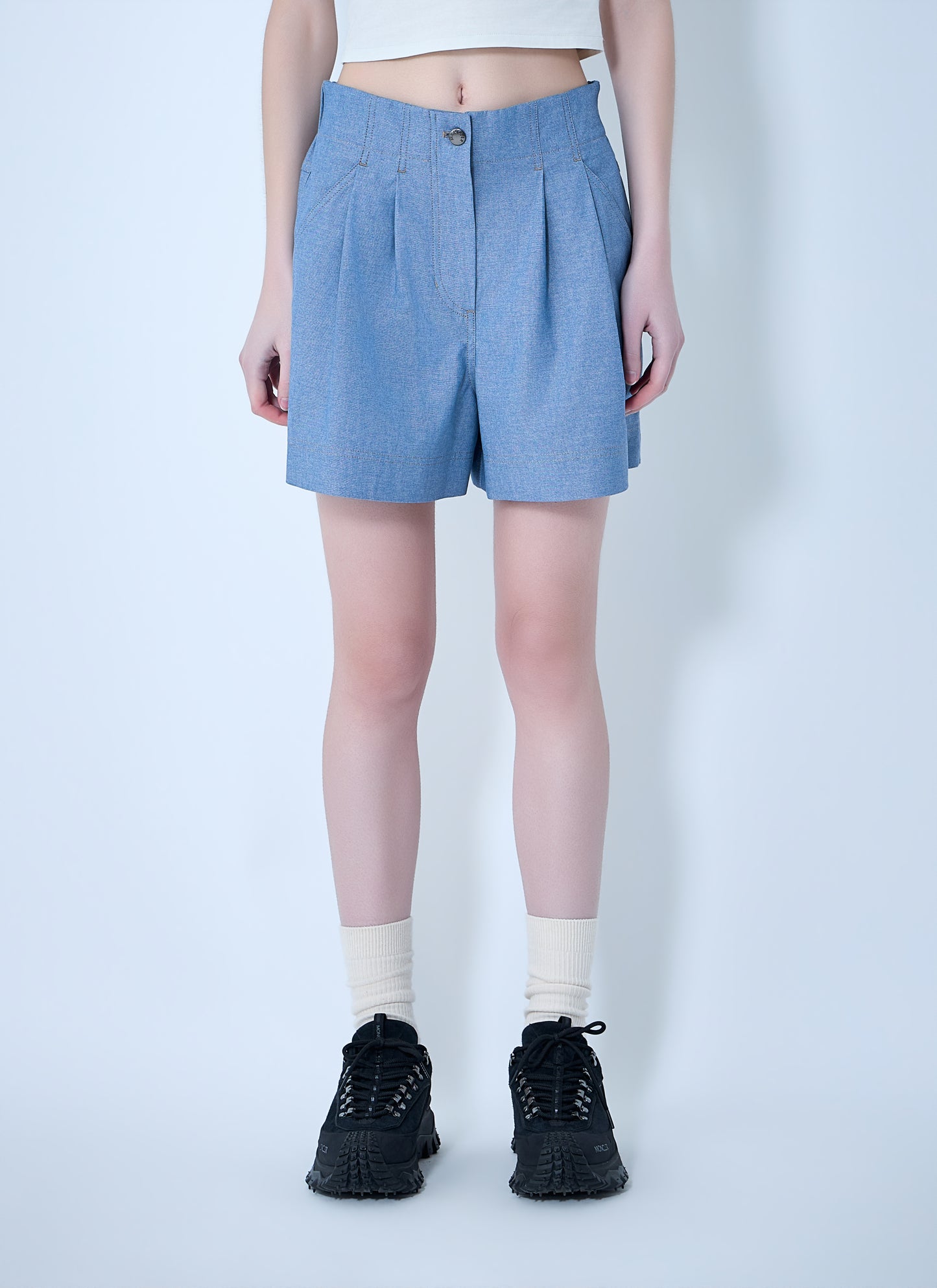 Moncler Grenoble Women High-Waisted Pleated Shorts MONCLER GRENOBLE