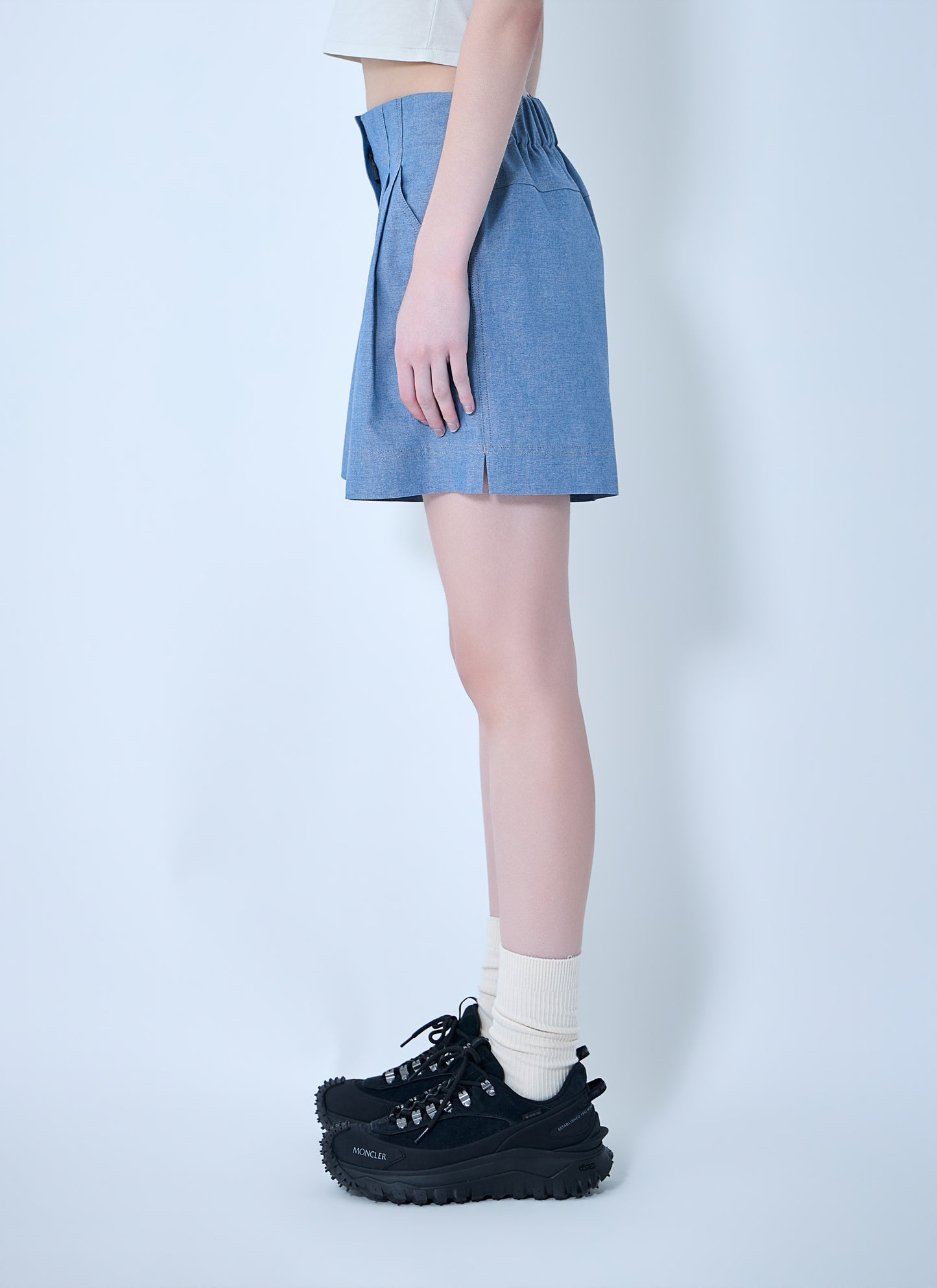 Moncler Grenoble Women High-Waisted Pleated Shorts MONCLER GRENOBLE