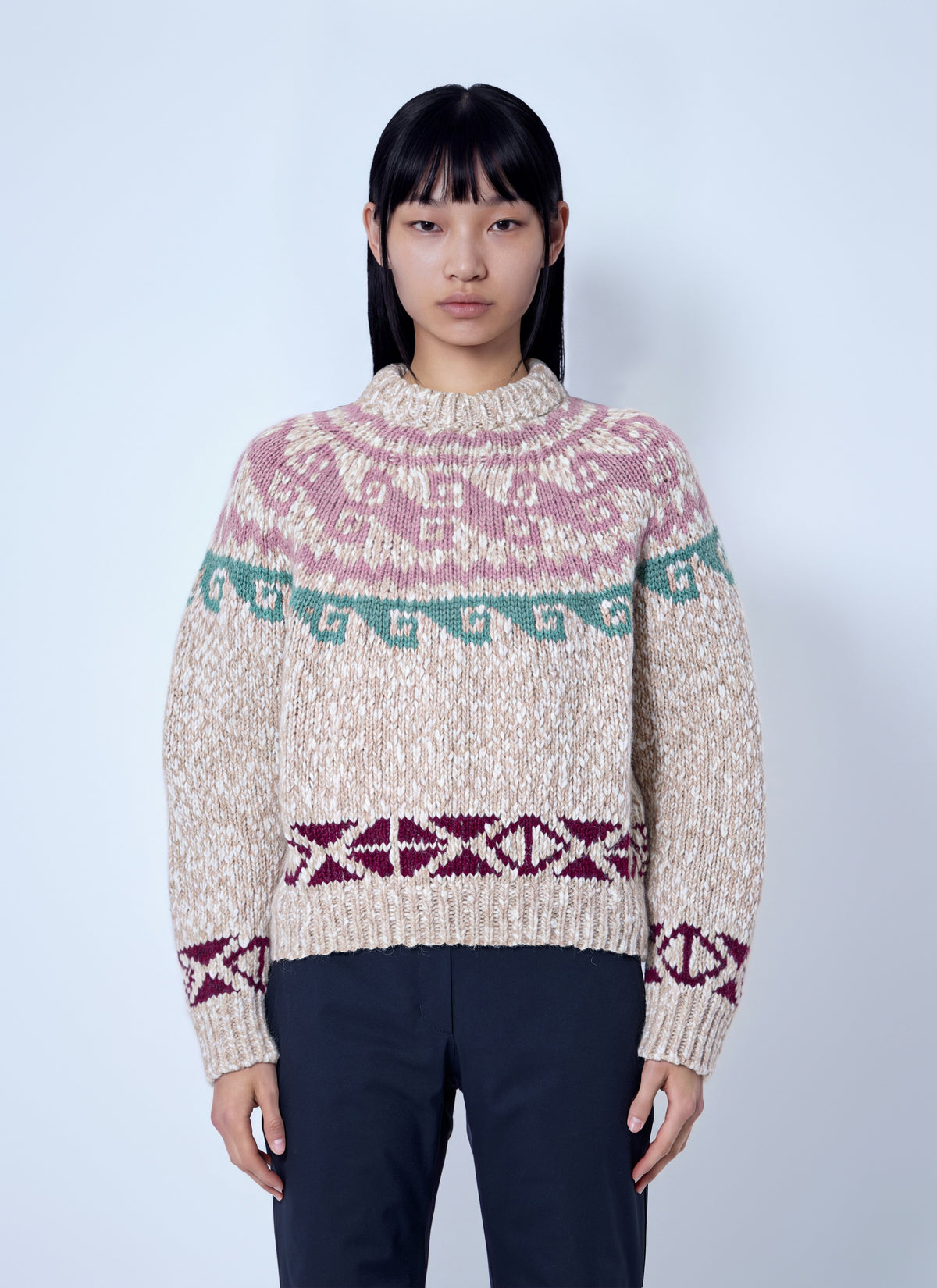 Moncler Grenoble Women Geometric Jacquard Wool Blend Jumper MONCLER GRENOBLE