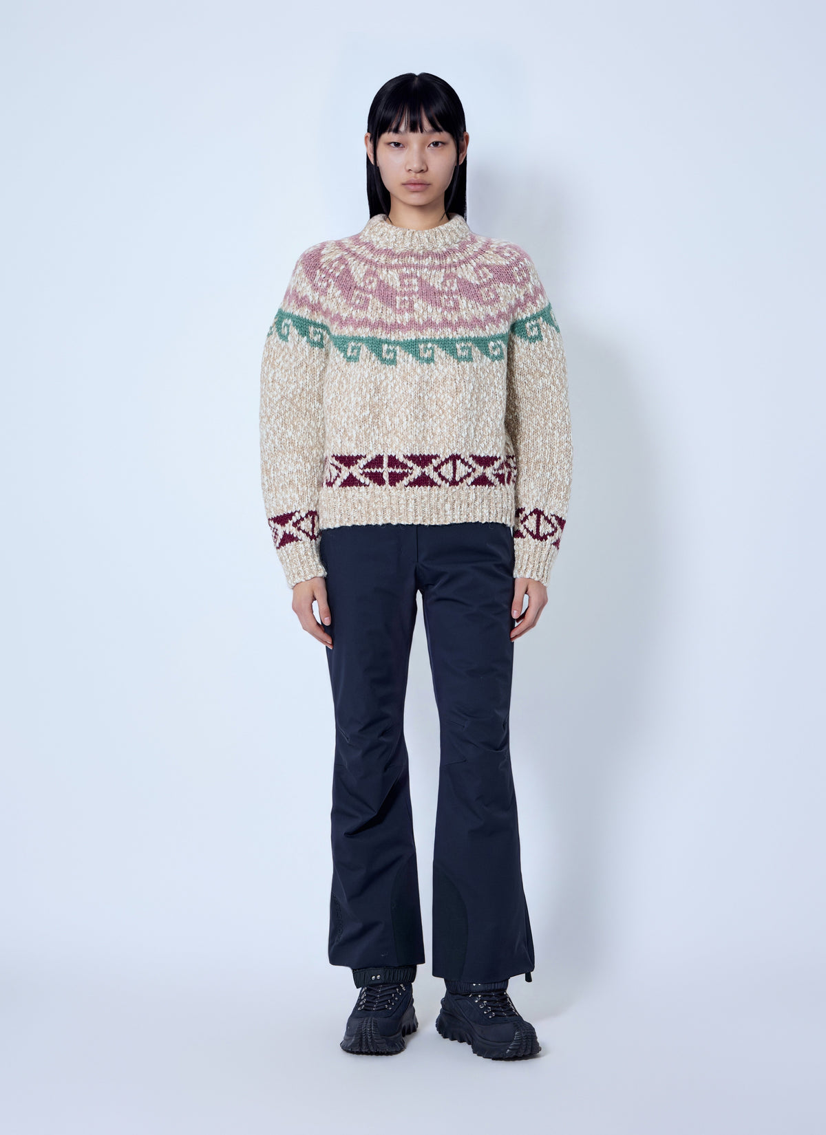 Moncler Grenoble Women Geometric Jacquard Wool Blend Jumper MONCLER GRENOBLE