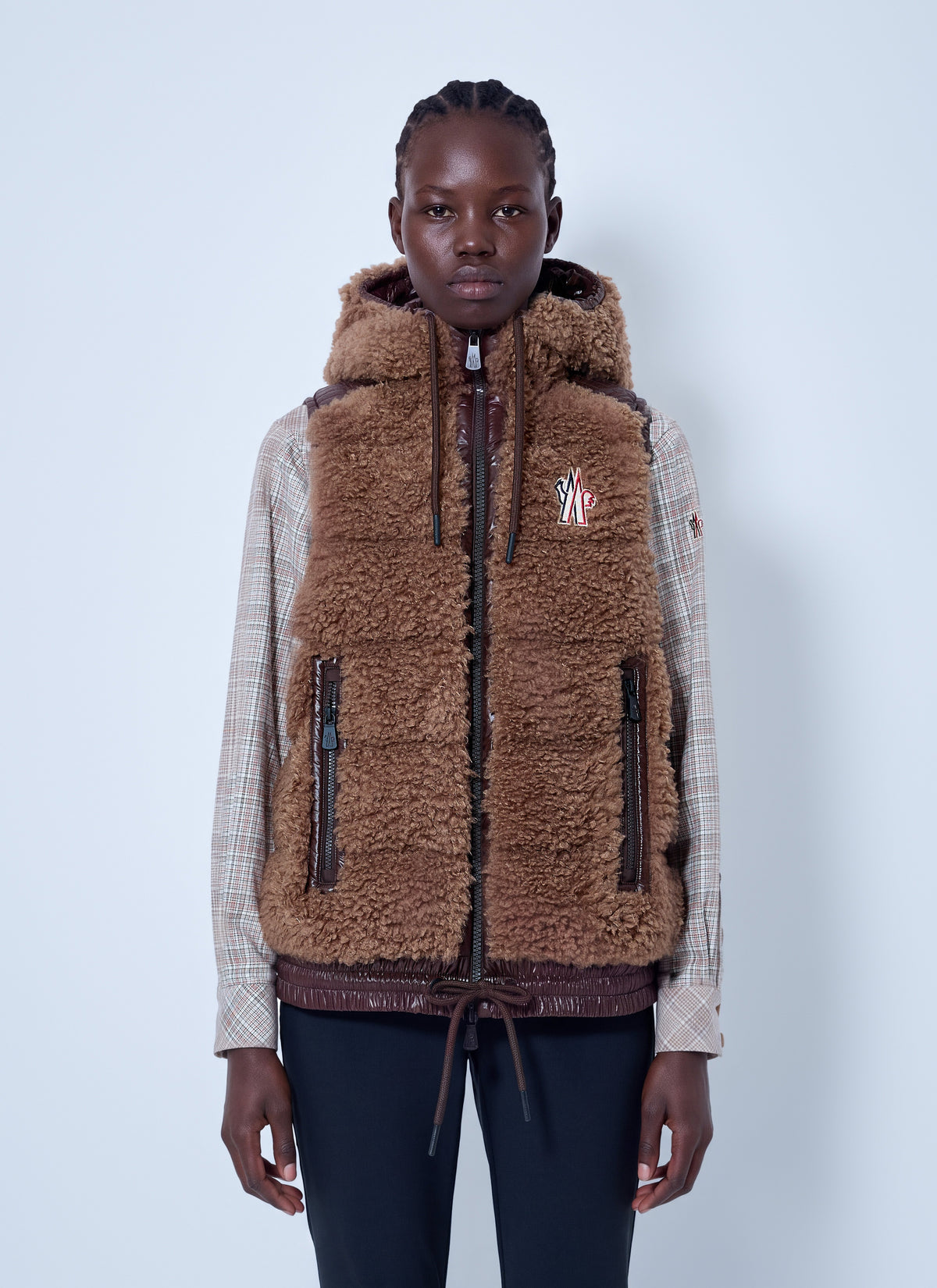 Moncler Grenoble Women Shearling Hooded Gilet MONCLER GRENOBLE