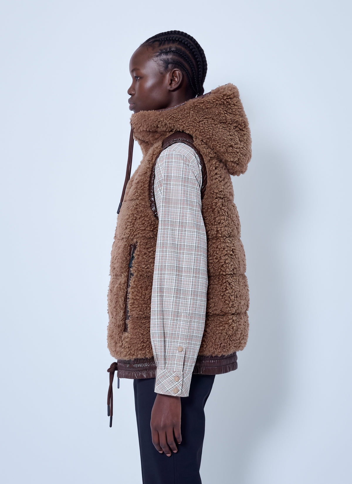 Moncler Grenoble Women Shearling Hooded Gilet MONCLER GRENOBLE
