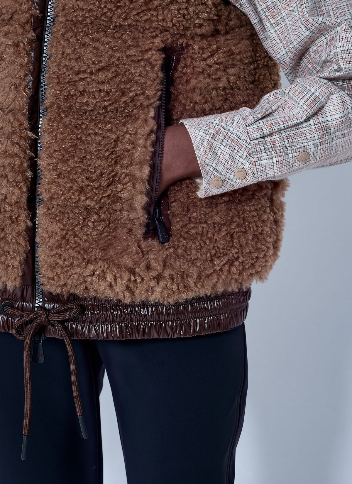 Moncler Grenoble Women Shearling Hooded Gilet MONCLER GRENOBLE
