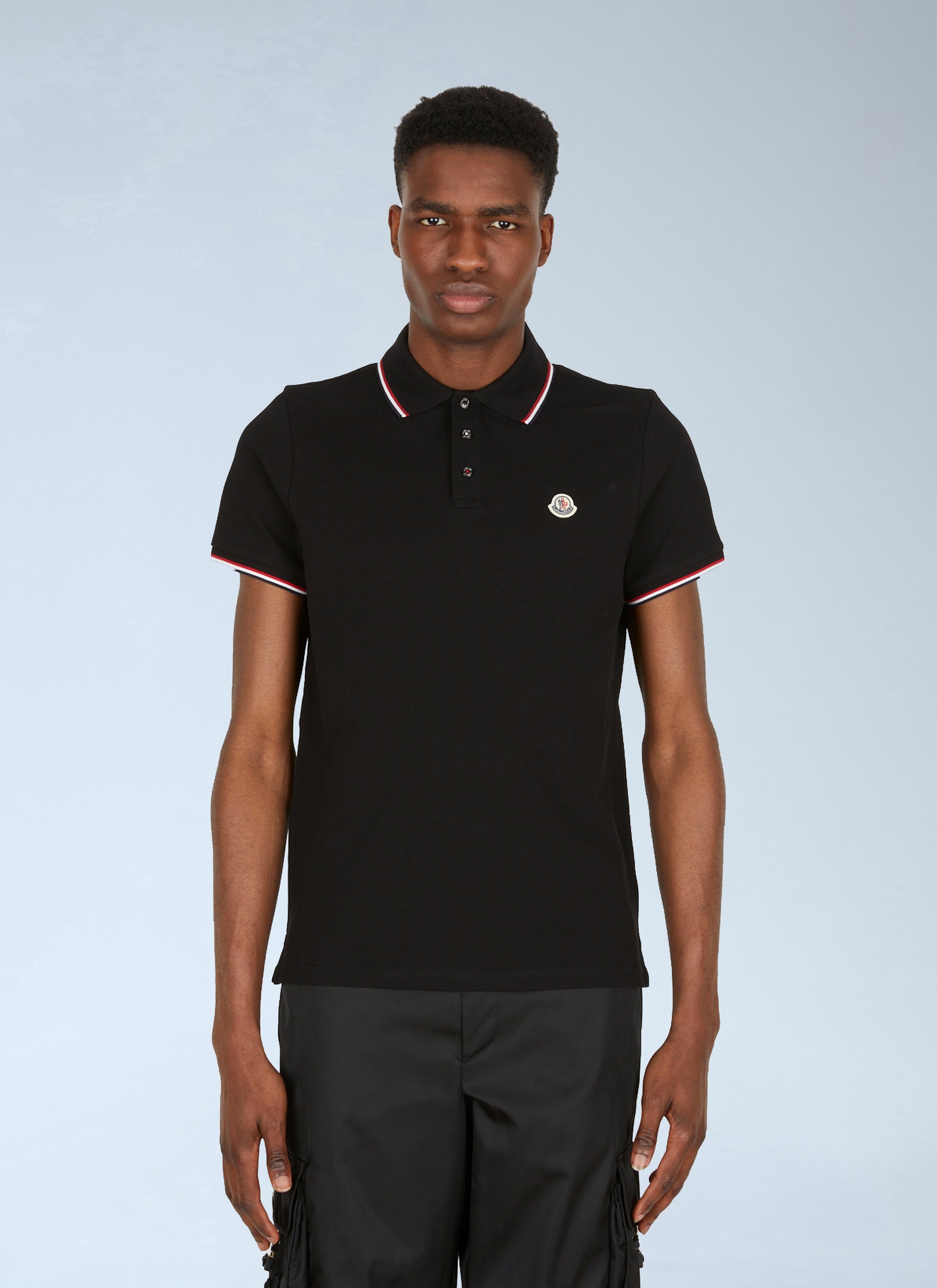 Moncler Men Stripe Trims Polo Shirt MONCLER