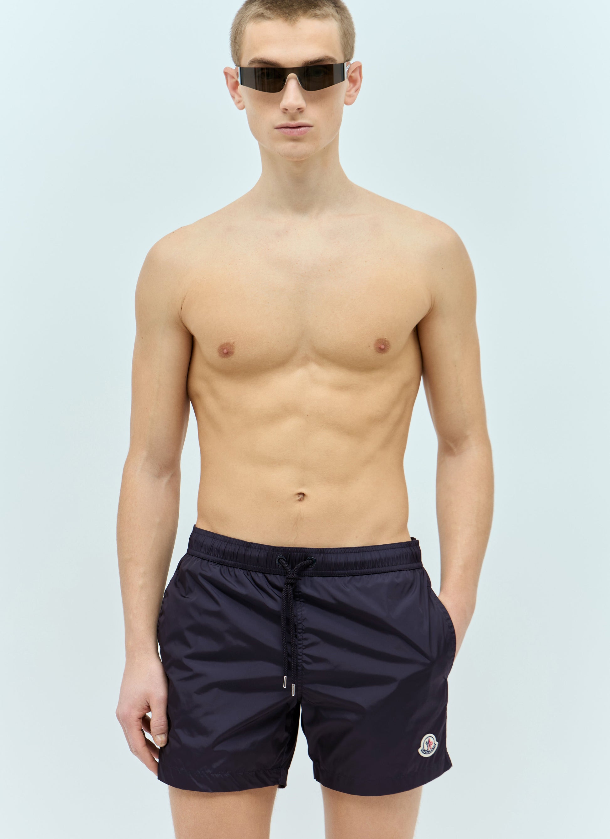 Moncler Men Logo Patch Swim Shorts MONCLER