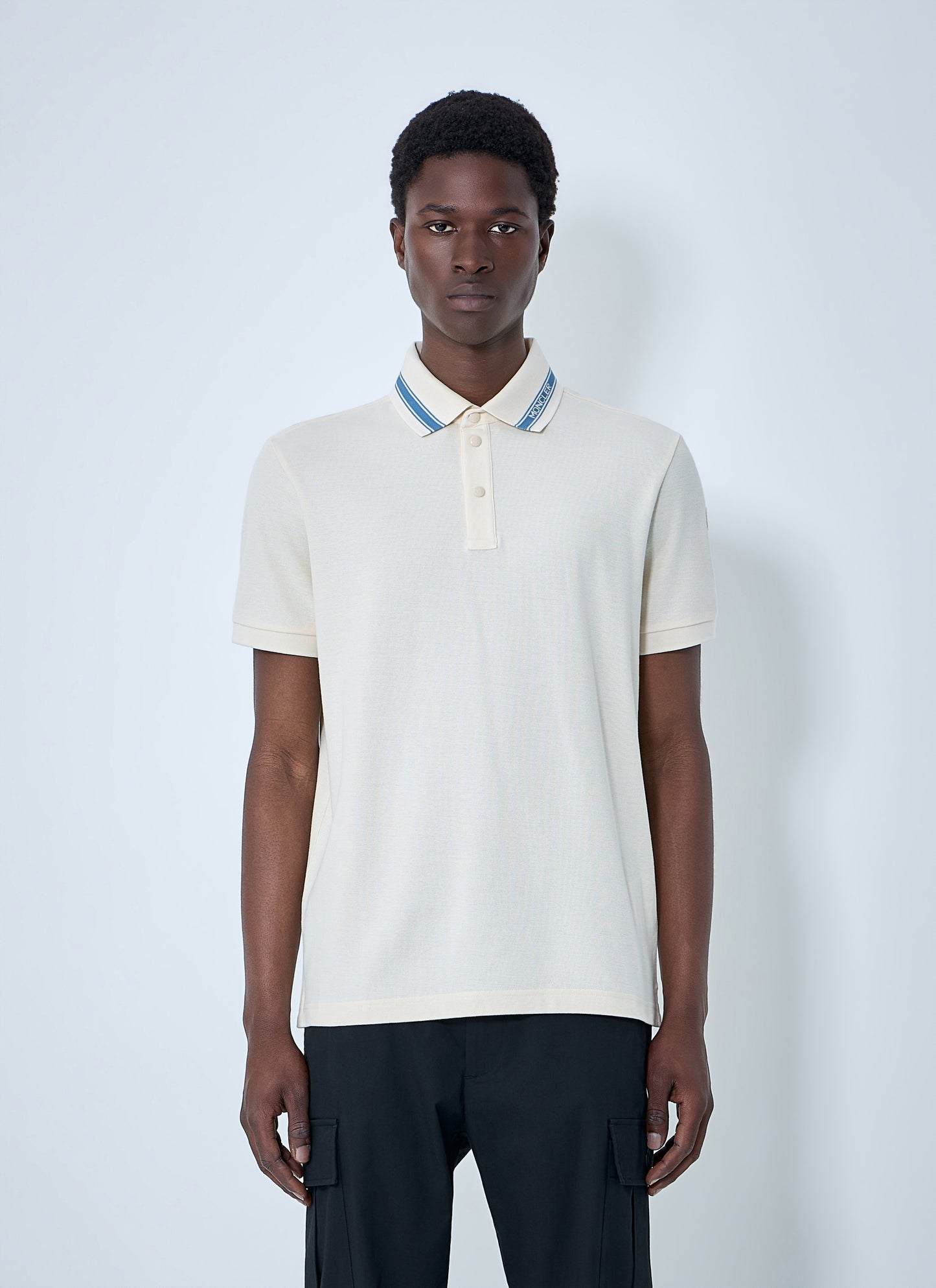 Moncler Men Polo Shirt With Contrast Collar MONCLER