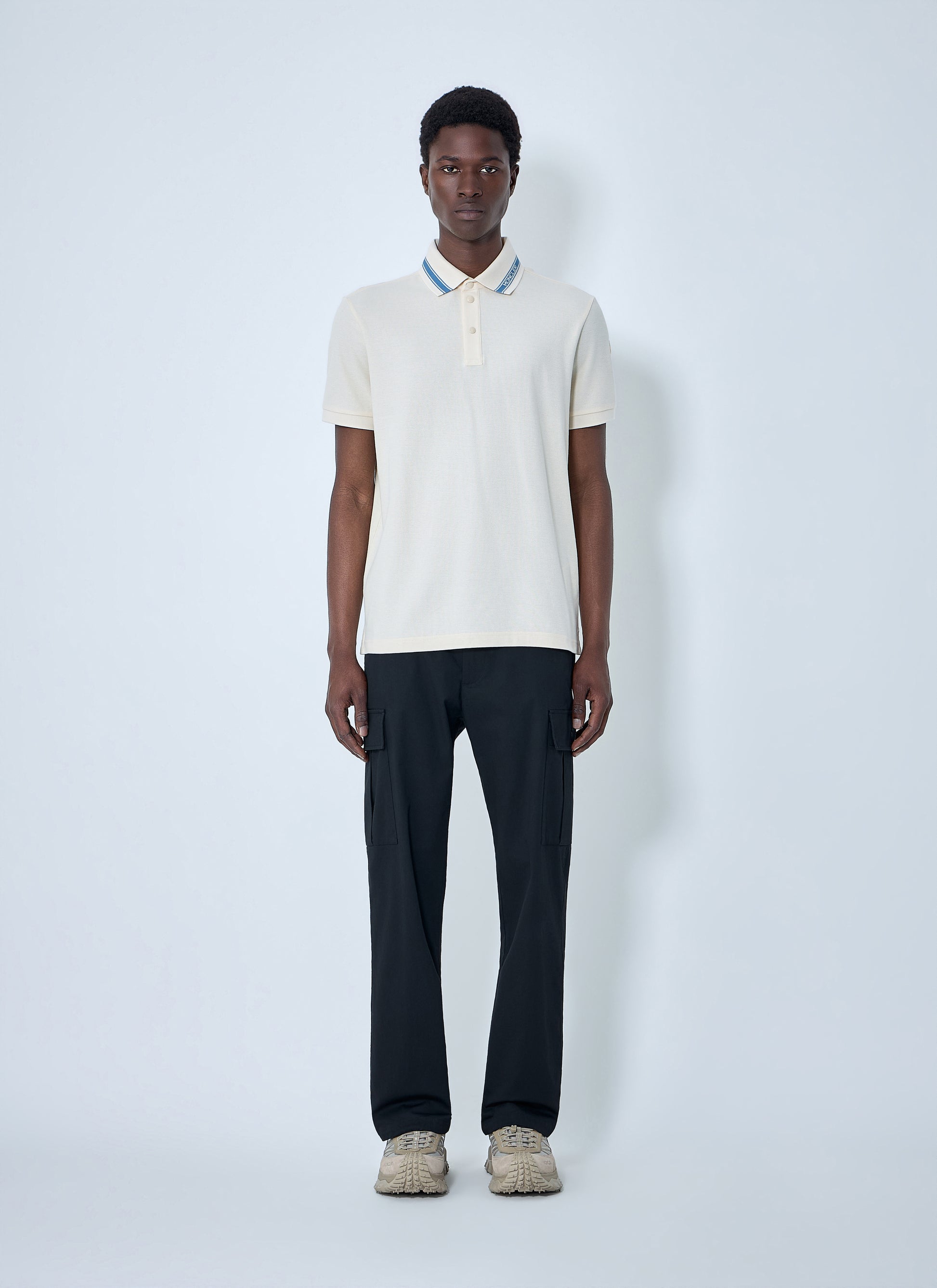 Moncler Men Polo Shirt With Contrast Collar MONCLER