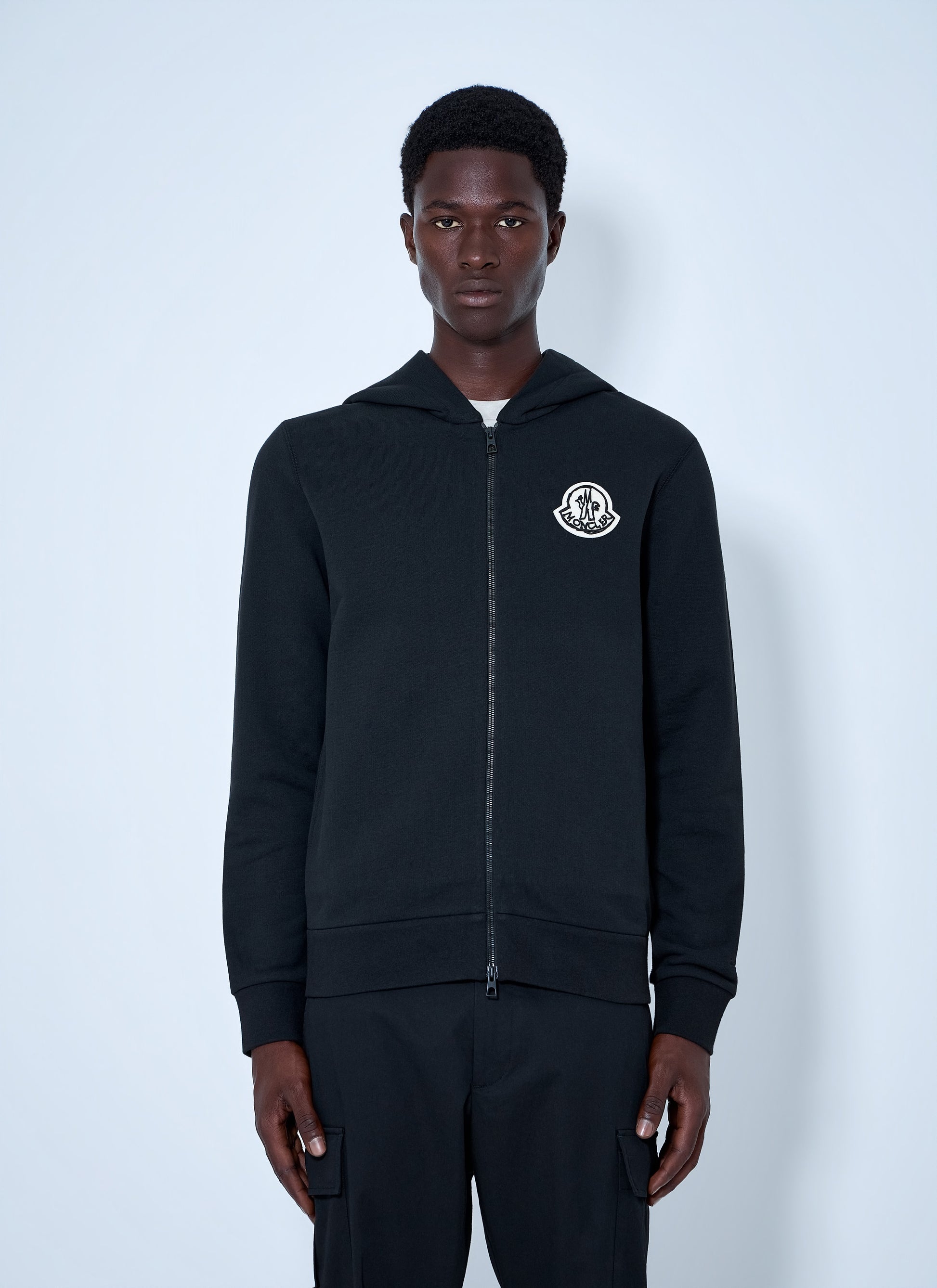 Moncler Men Zip Hoodie With Logo Patch MONCLER