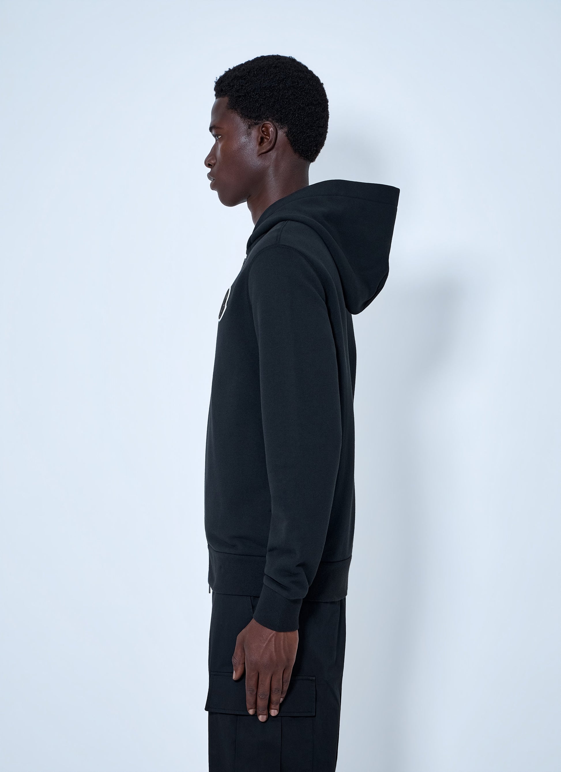 Moncler Men Zip Hoodie With Logo Patch MONCLER