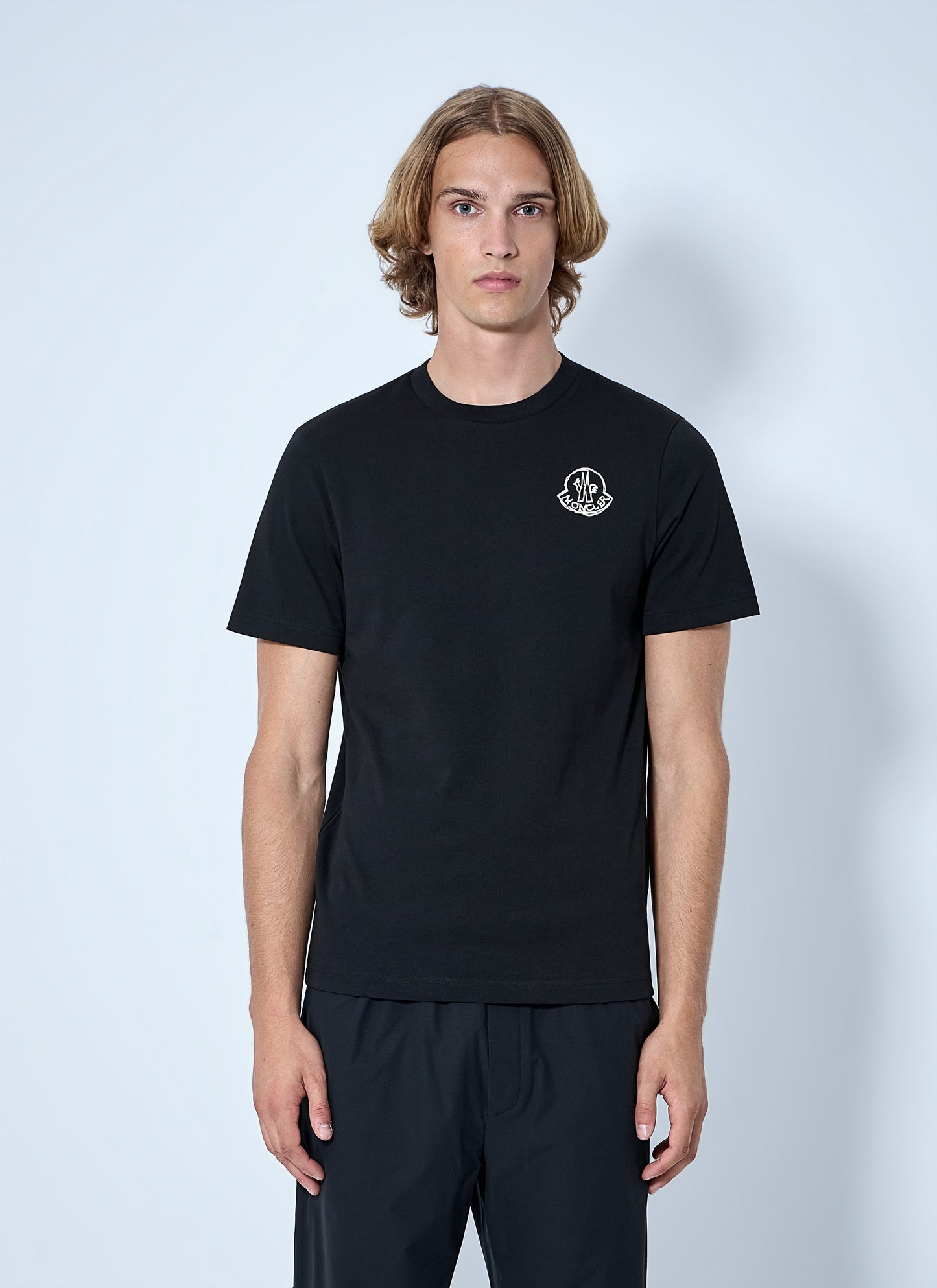 Moncler Men Logo Motif Cotton Jersey T-Shirt