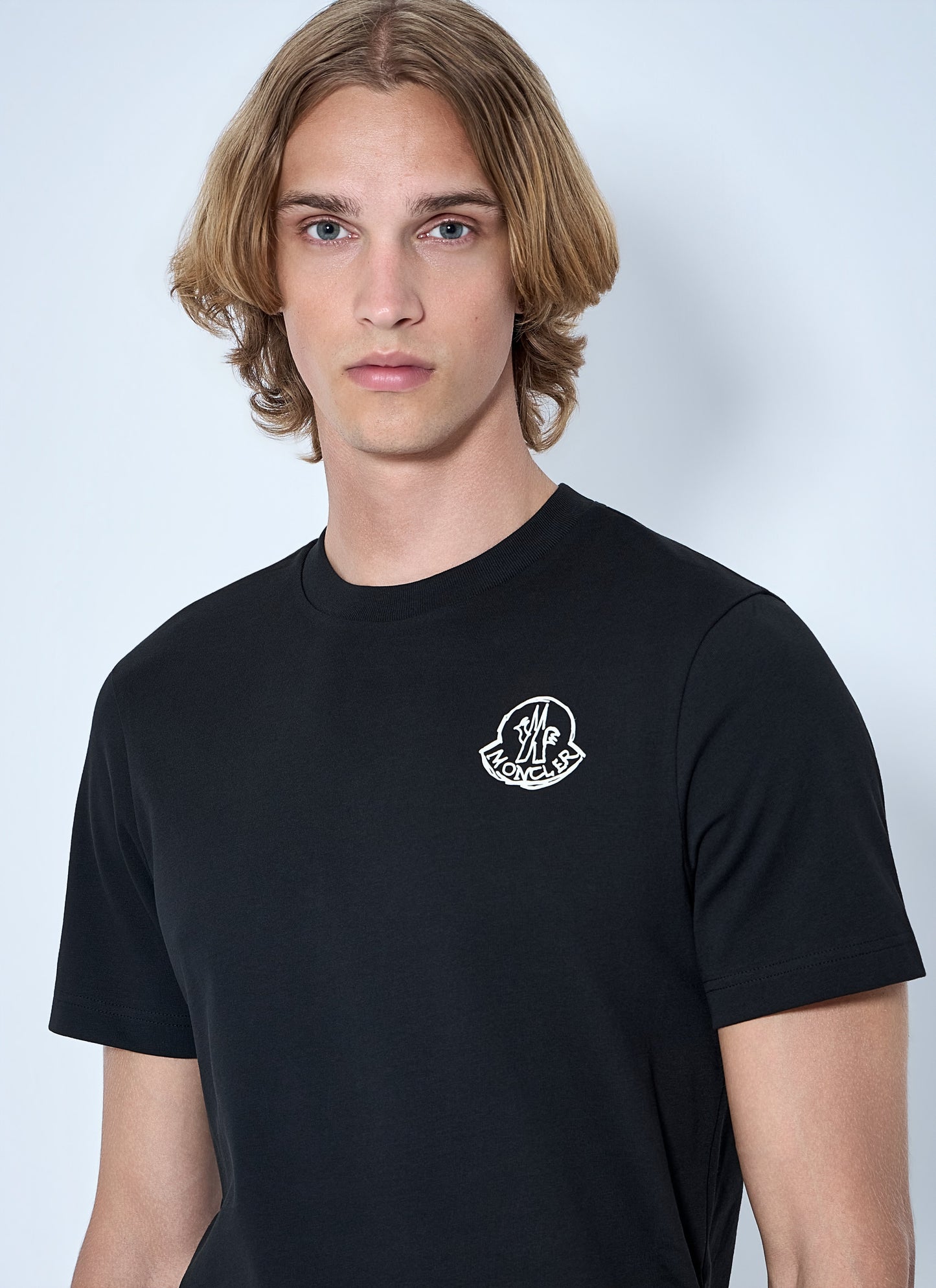 Moncler Men Logo Motif Cotton Jersey T-Shirt