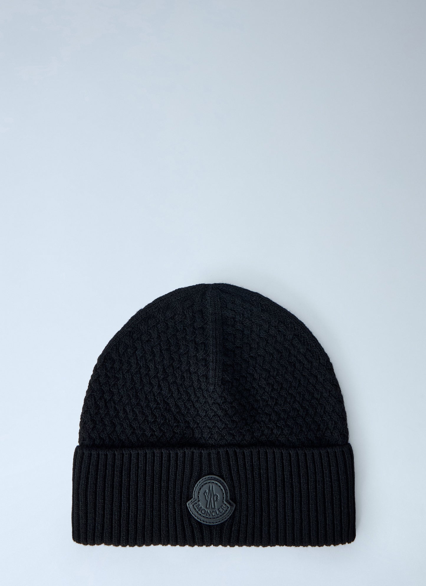 Moncler Men Ribbed Knit Beanie With Logo Patch
