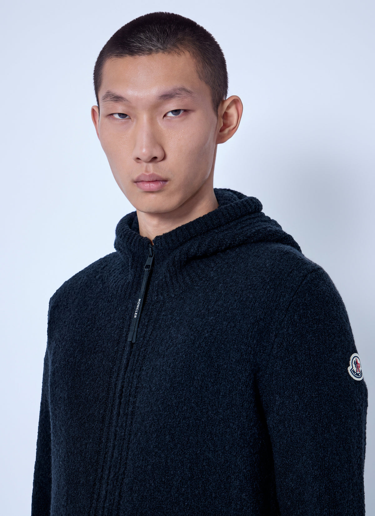 Moncler Men Bouclé Wool Blend Zip-Up Hoodie MONCLER