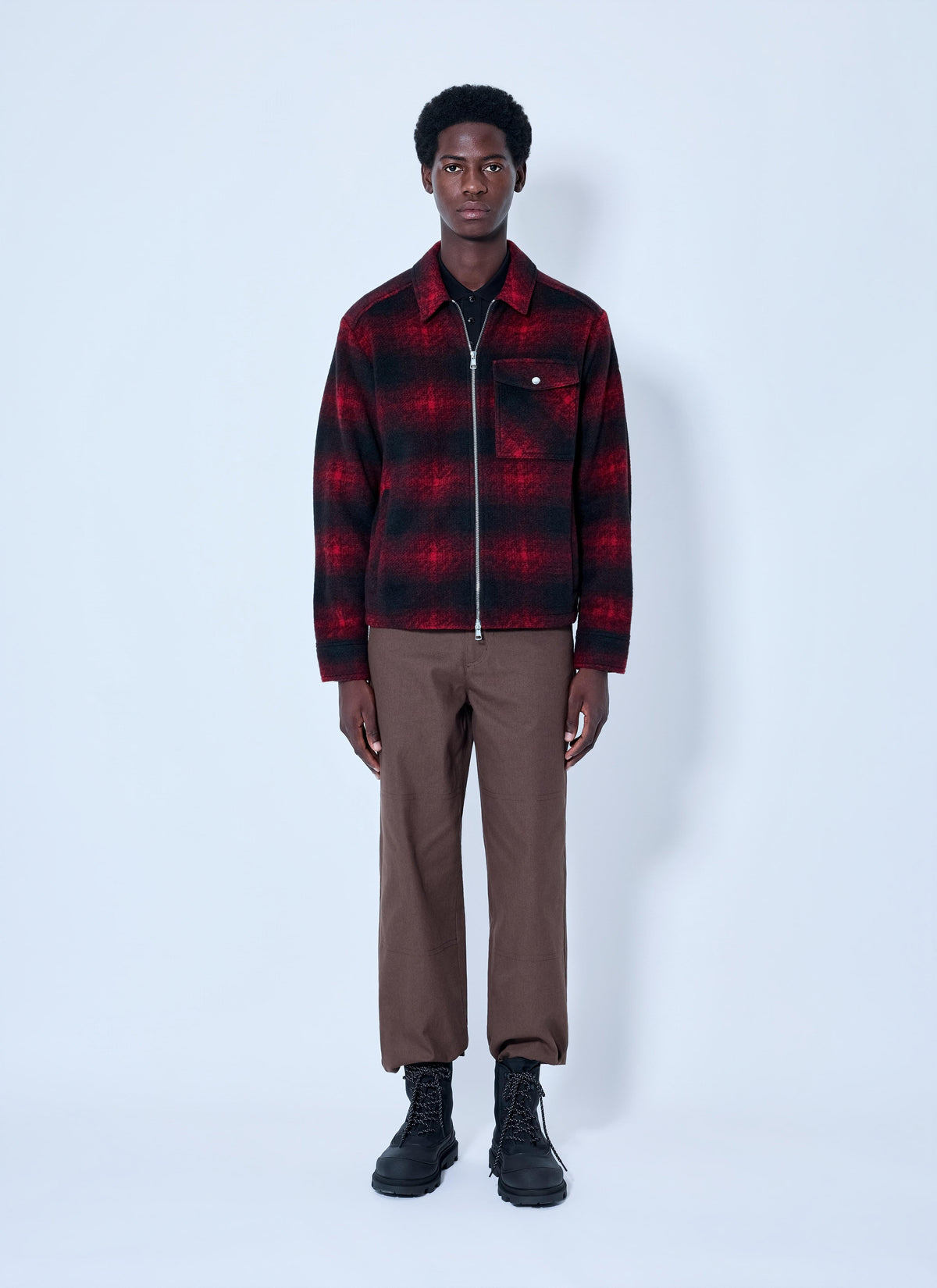 Moncler Men Checked Zip-Front Jacket MONCLER