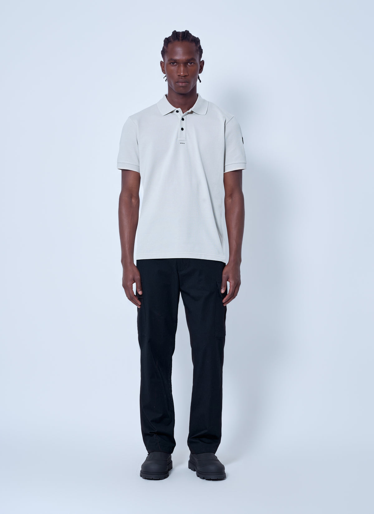 Moncler Men Polo Shirt With Sleeve Logo Patch MONCLER