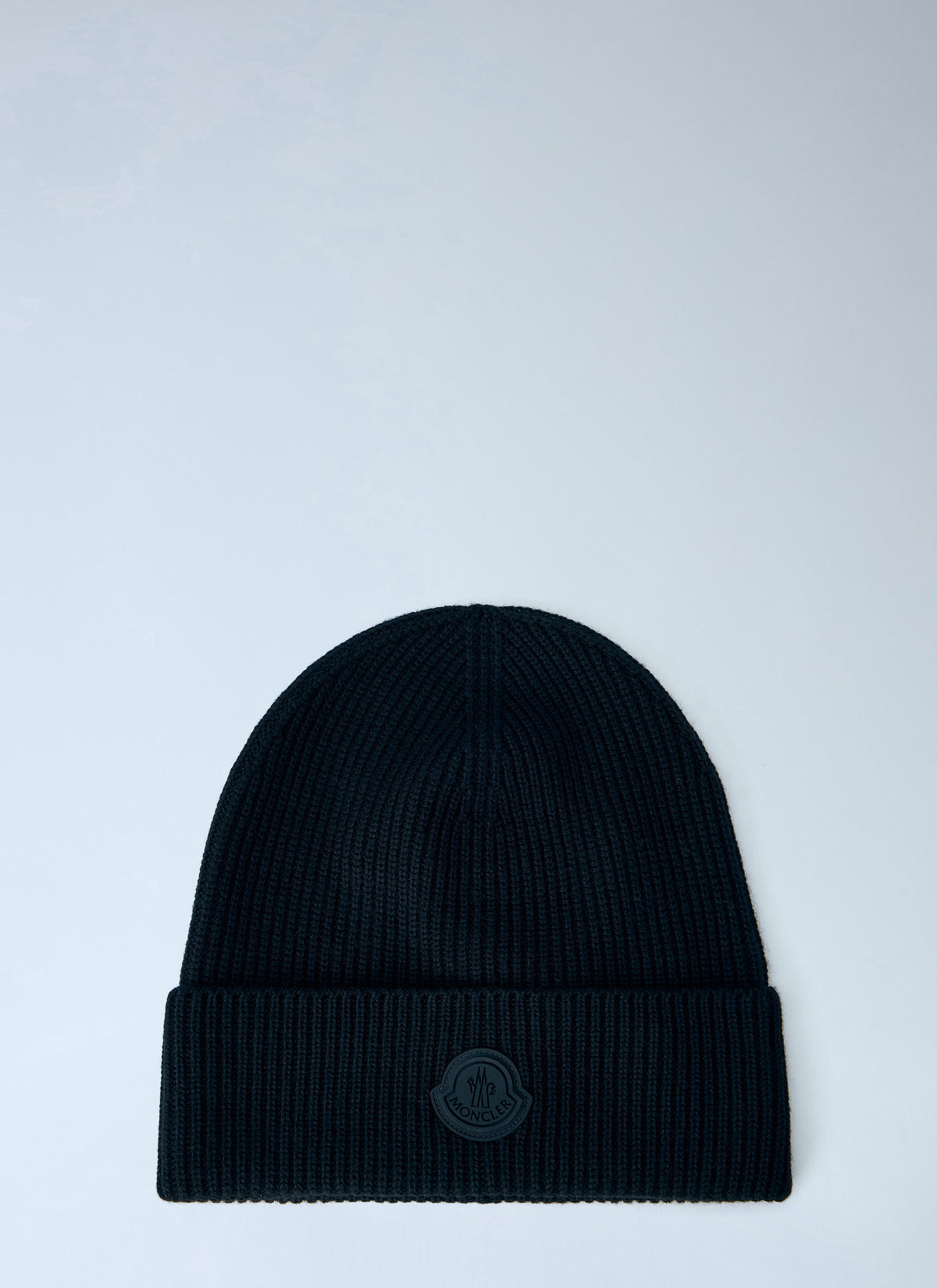Moncler Men Ribbed Beanie With Logo Patch MONCLER