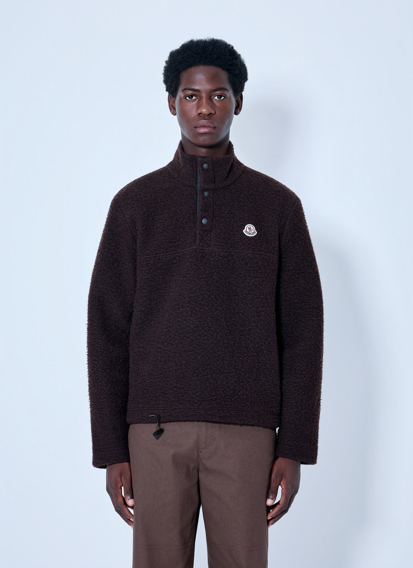Moncler Men Fleece Pullover With Snap Fastening MONCLER