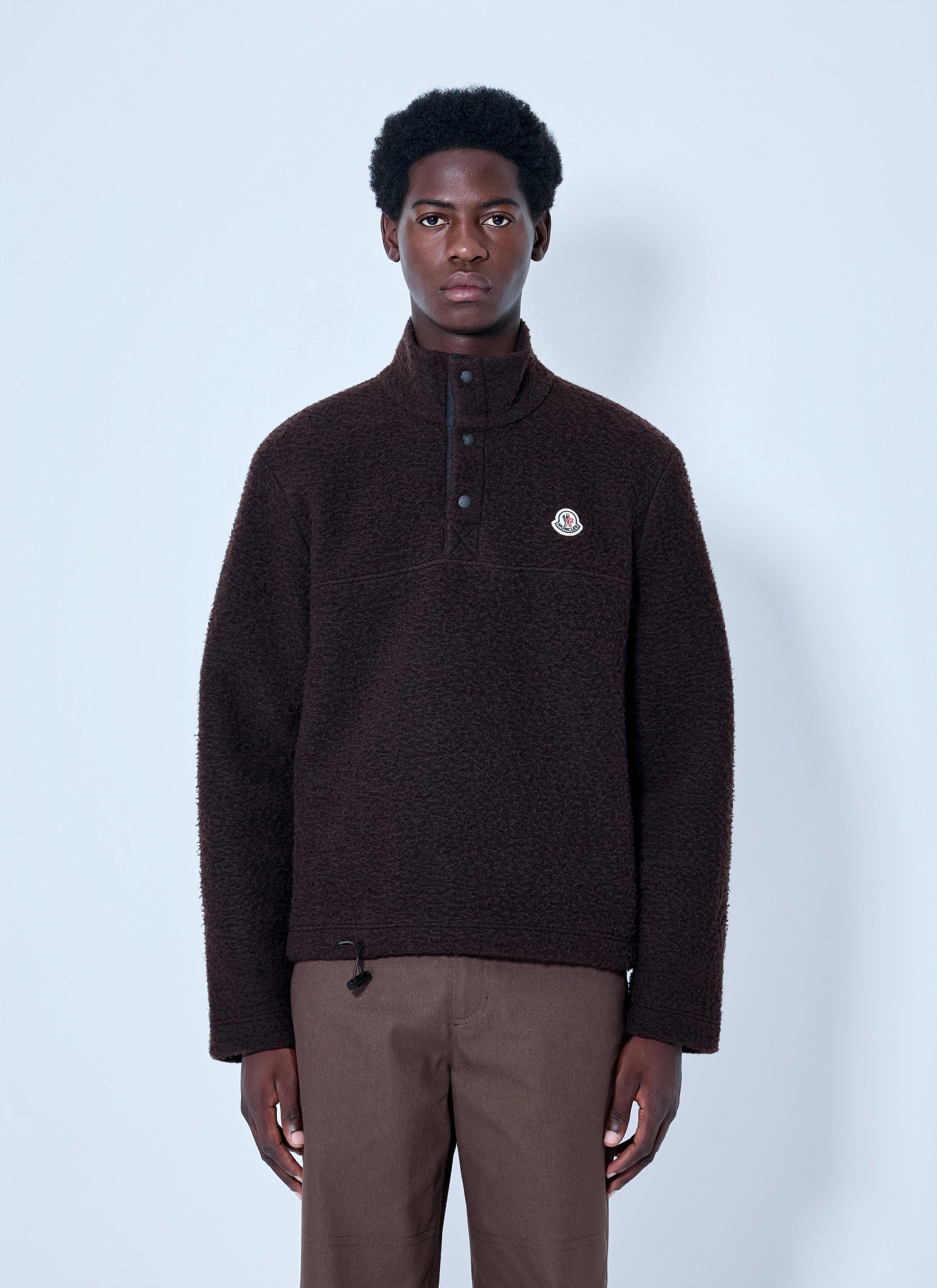Moncler Men Fleece Pullover With Snap Fastening MONCLER