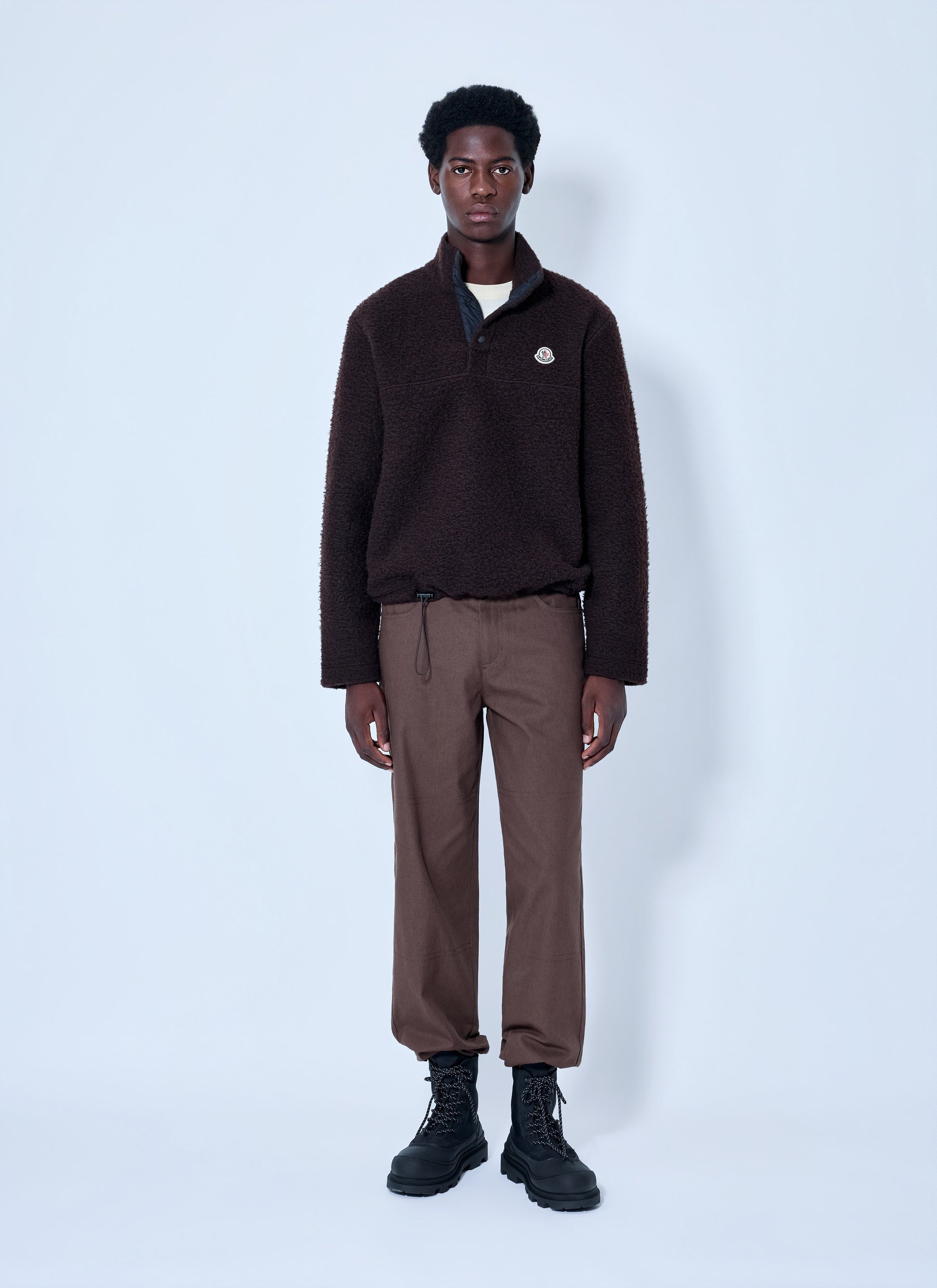 Moncler Men Fleece Pullover With Snap Fastening MONCLER