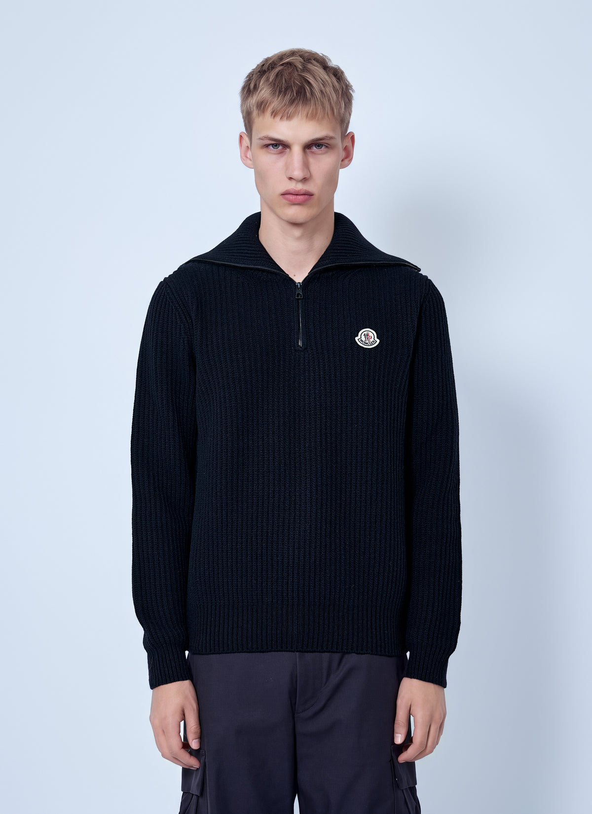 Moncler Men Logo Rib Wool Turtleneck MONCLER
