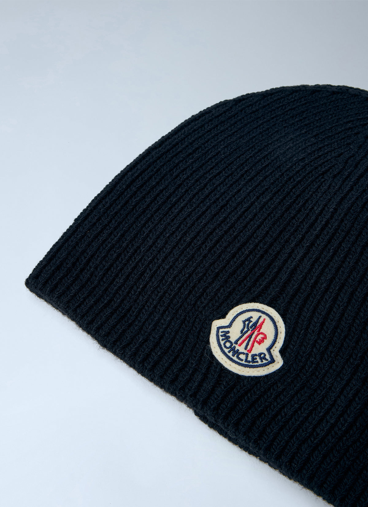 Moncler Men Ribbed Wool Beanie Hat MONCLER