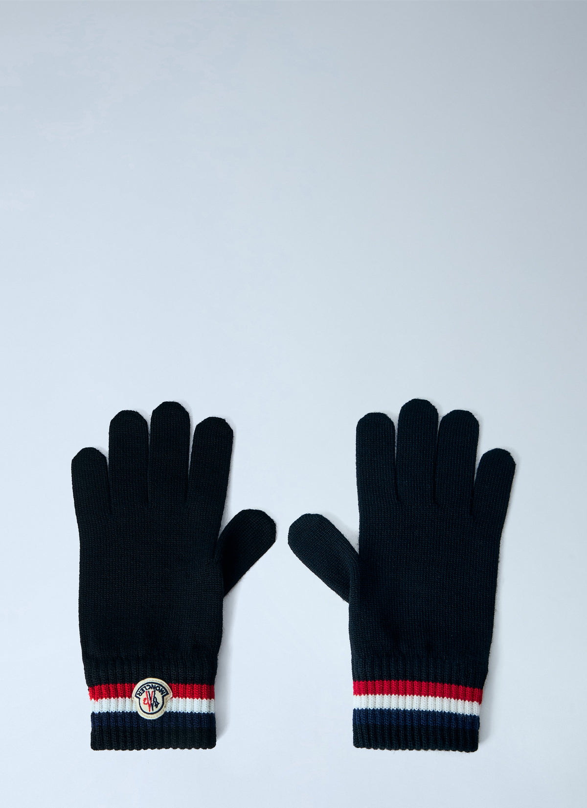 Moncler Men Knit Gloves With Logo Patch MONCLER