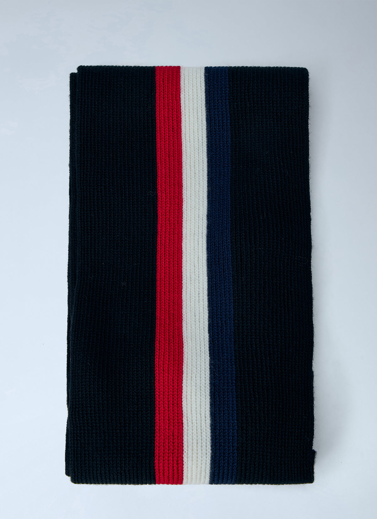 Moncler Men Ribbed Knit Scarf With Fringed Ends MONCLER