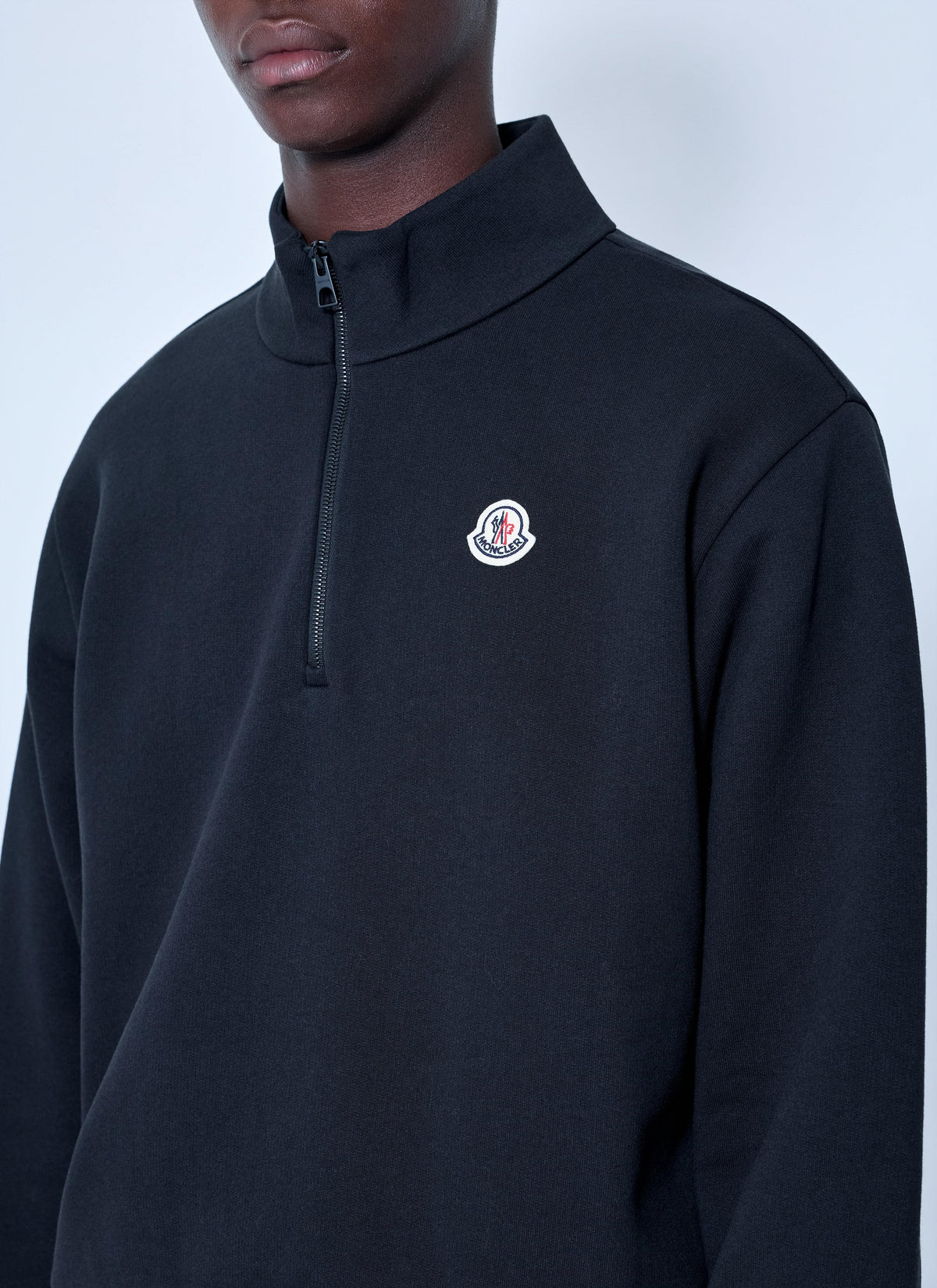 Moncler Men Half-Zip Sweatshirt With Logo Patch MONCLER