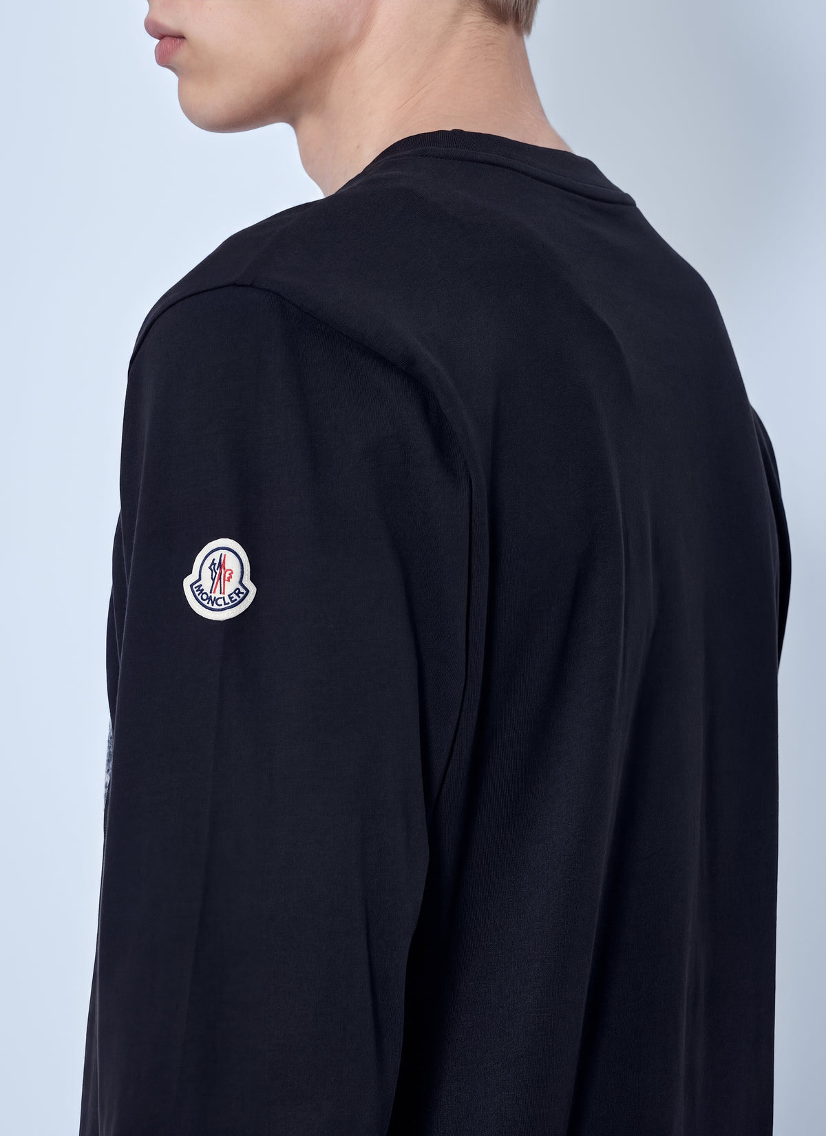 Moncler Men Check Panel Cotton Jersey T-Shirt MONCLER