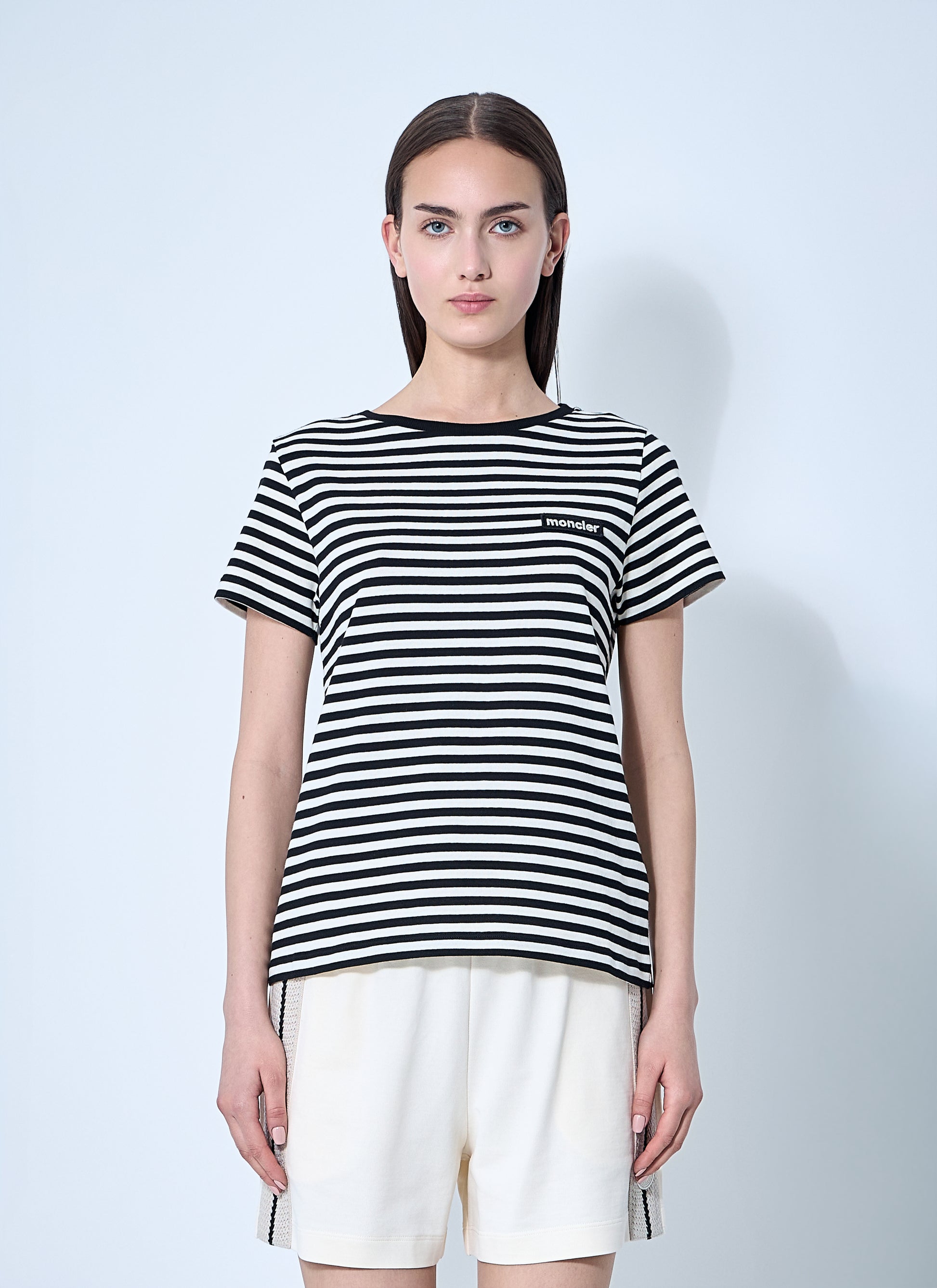 Moncler Women Striped Logo Motif T-Shirt MONCLER