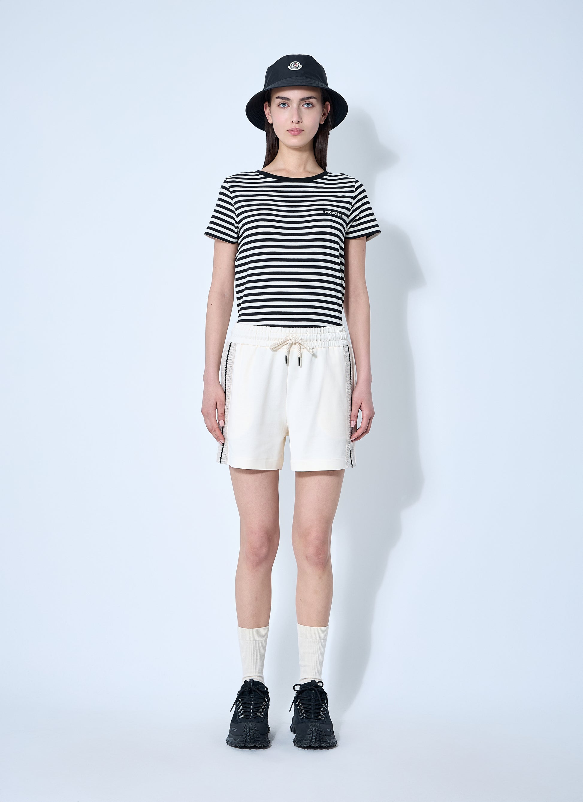 Moncler Women Striped Logo Motif T-Shirt MONCLER