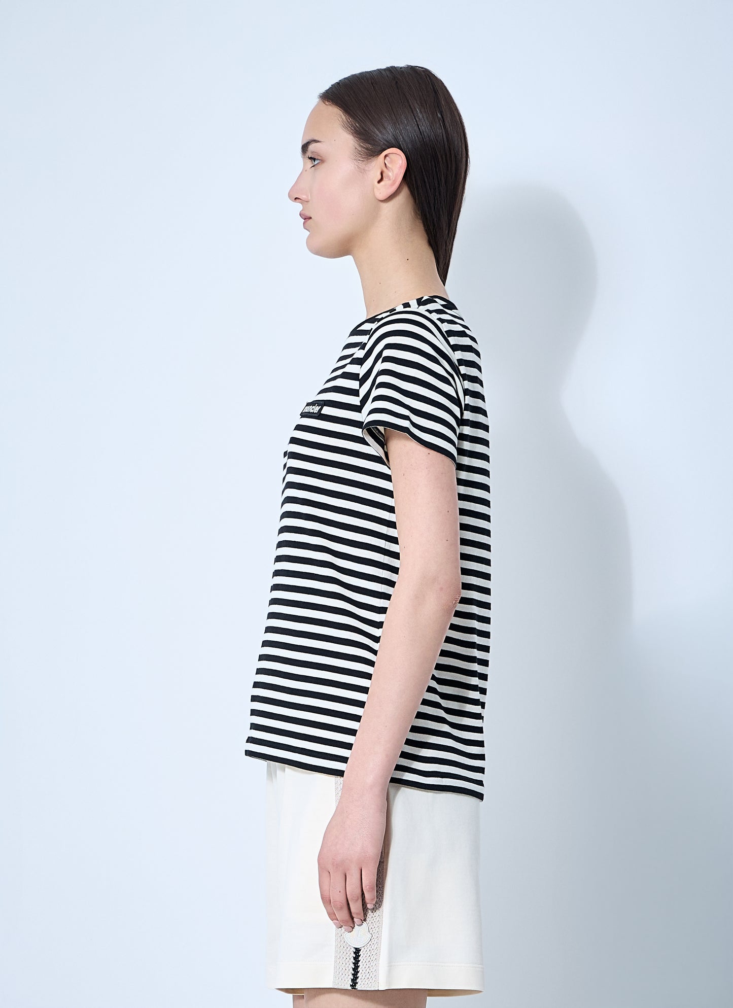 Moncler Women Striped Logo Motif T-Shirt MONCLER