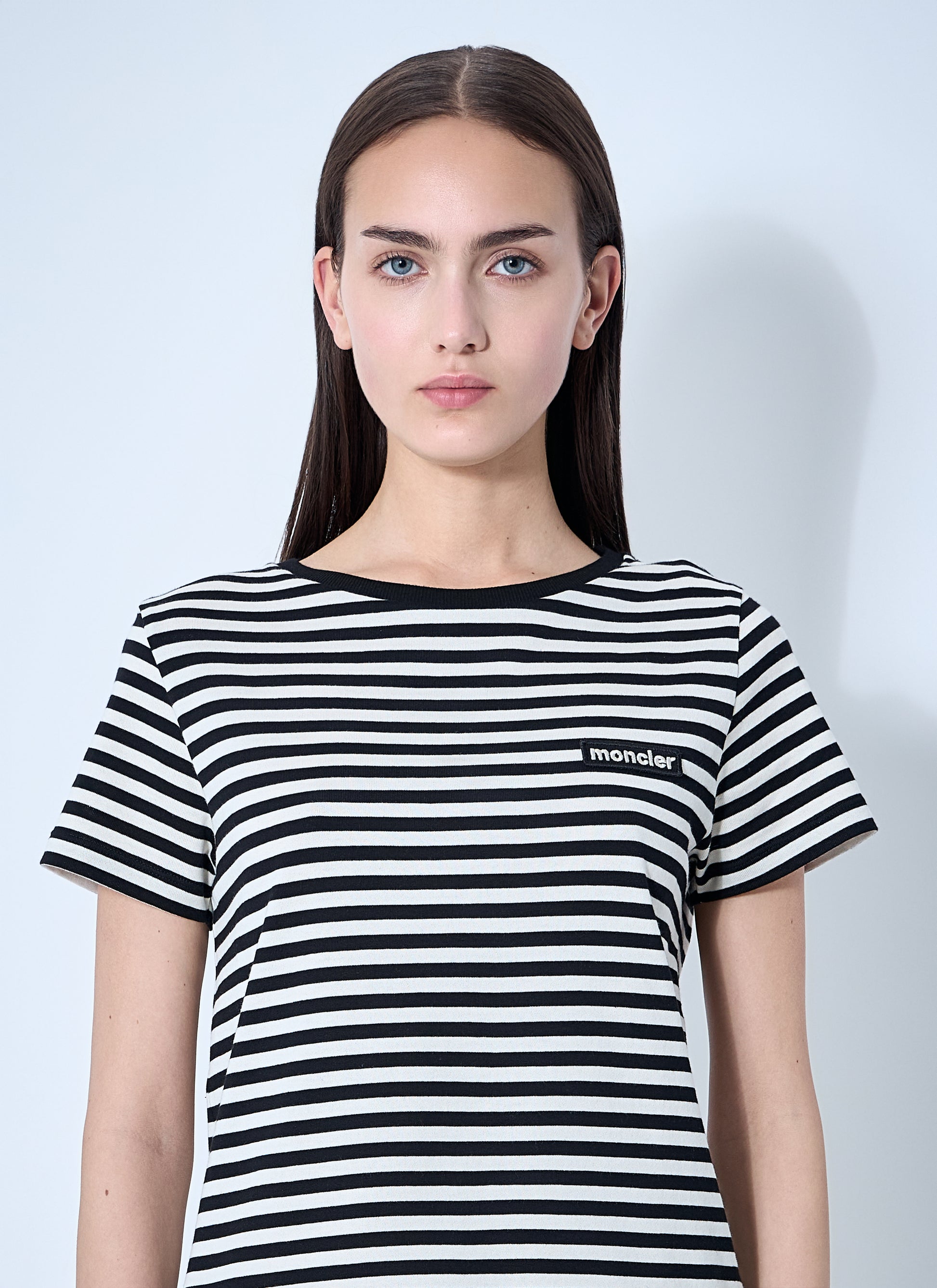 Moncler Women Striped Logo Motif T-Shirt MONCLER