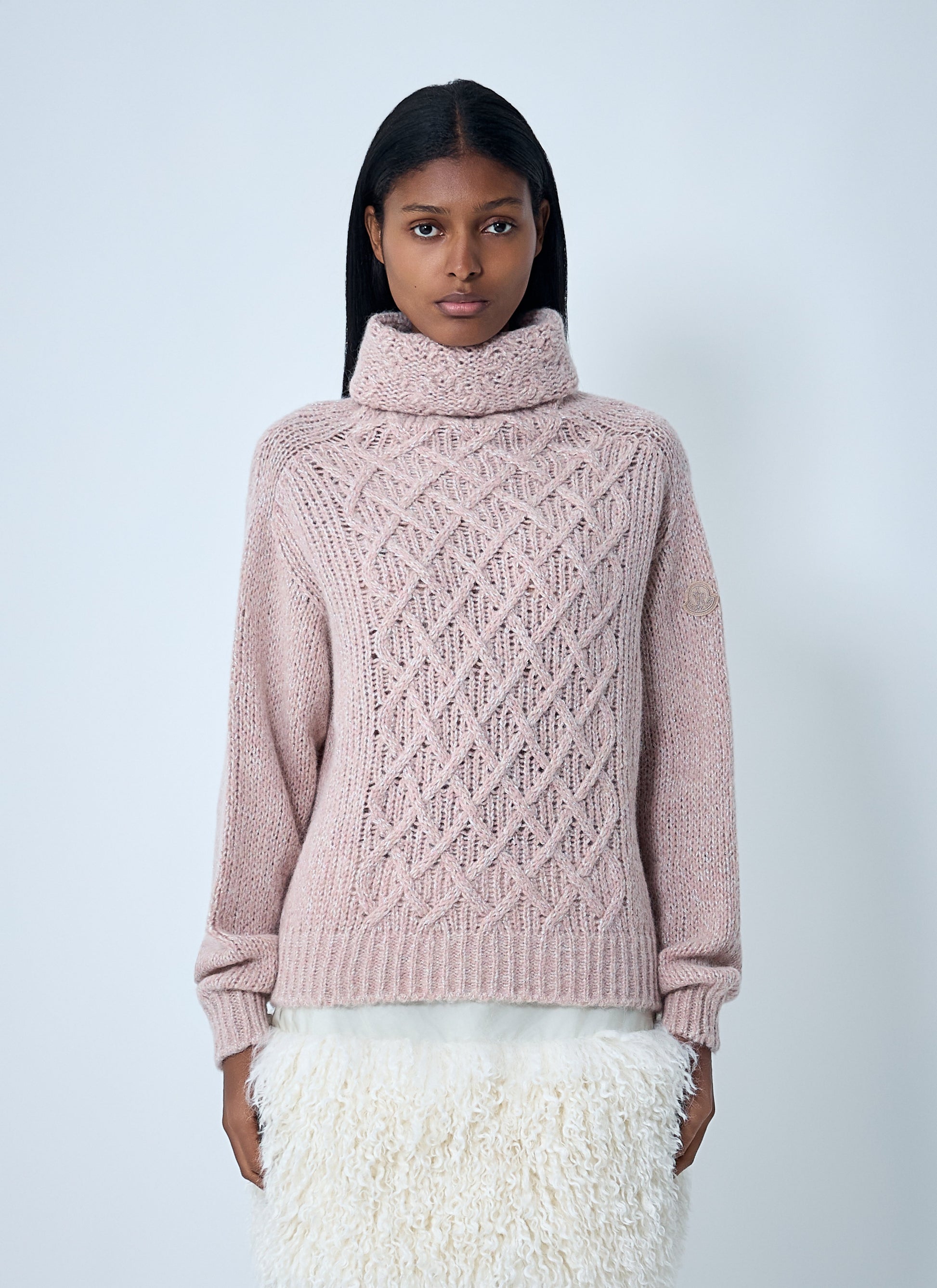 Moncler Women Wool-Blend Cable Knit Sweater MONCLER