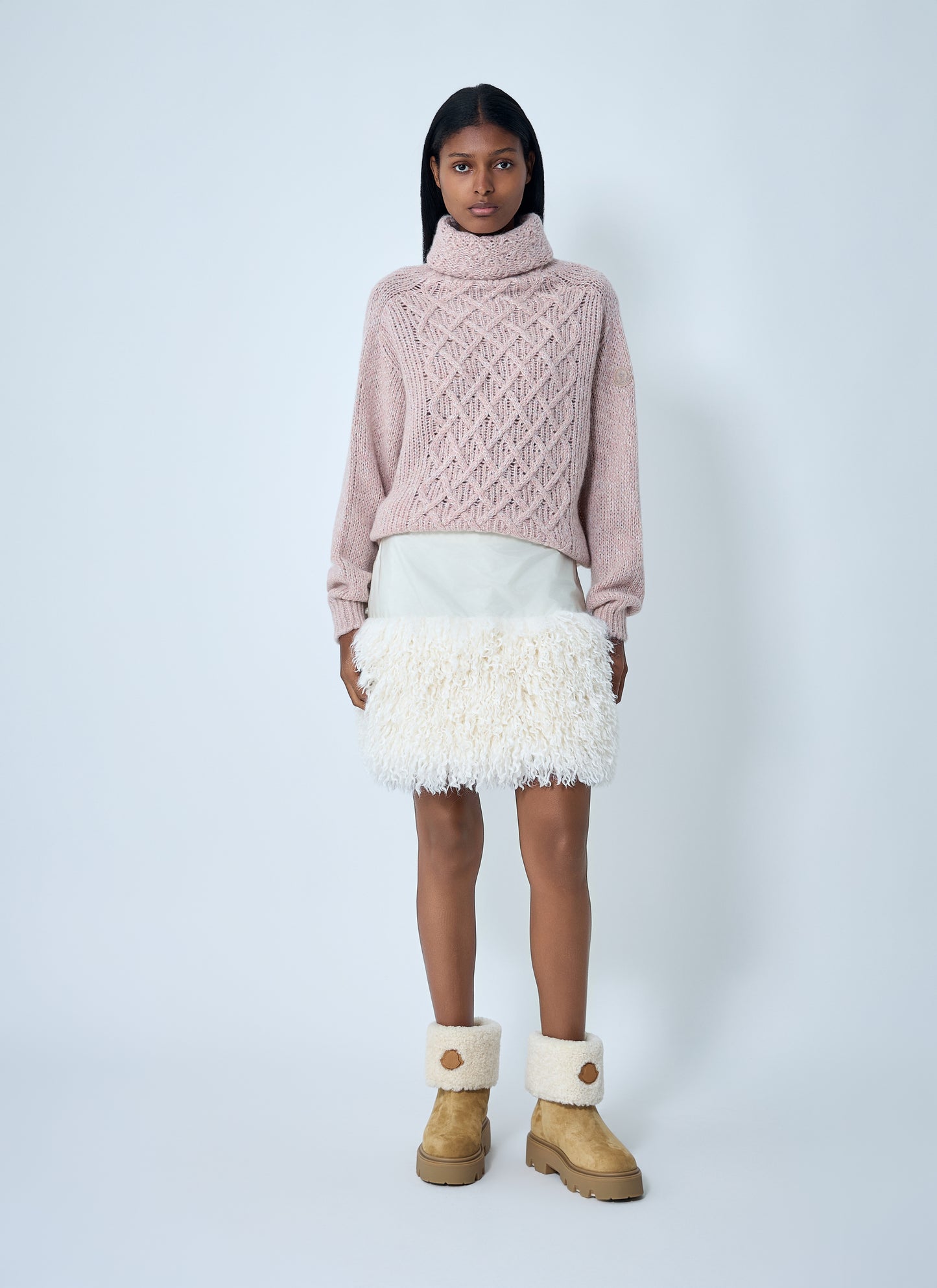 Moncler Women Wool-Blend Cable Knit Sweater MONCLER