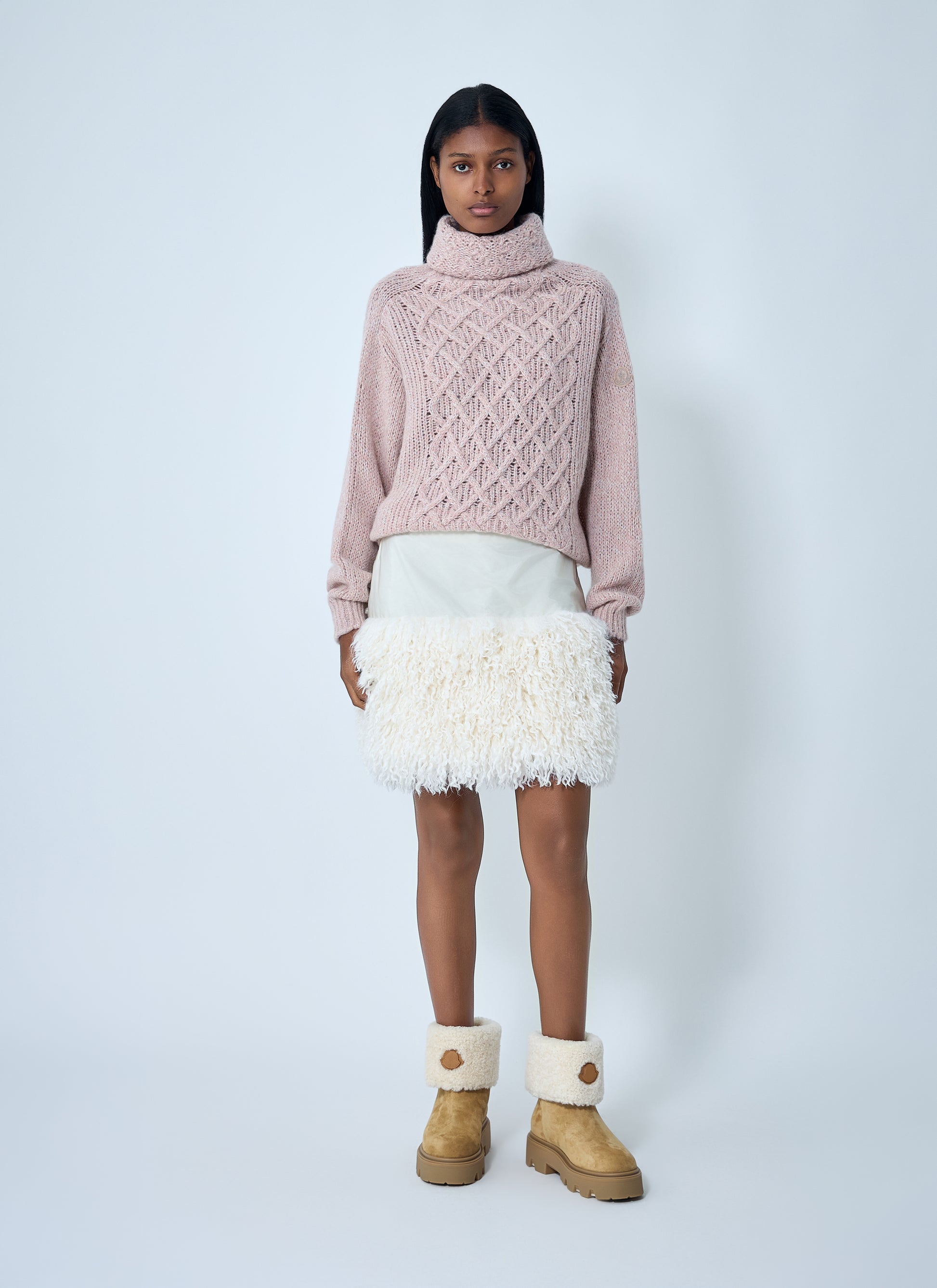 Moncler Women Wool-Blend Cable Knit Sweater MONCLER